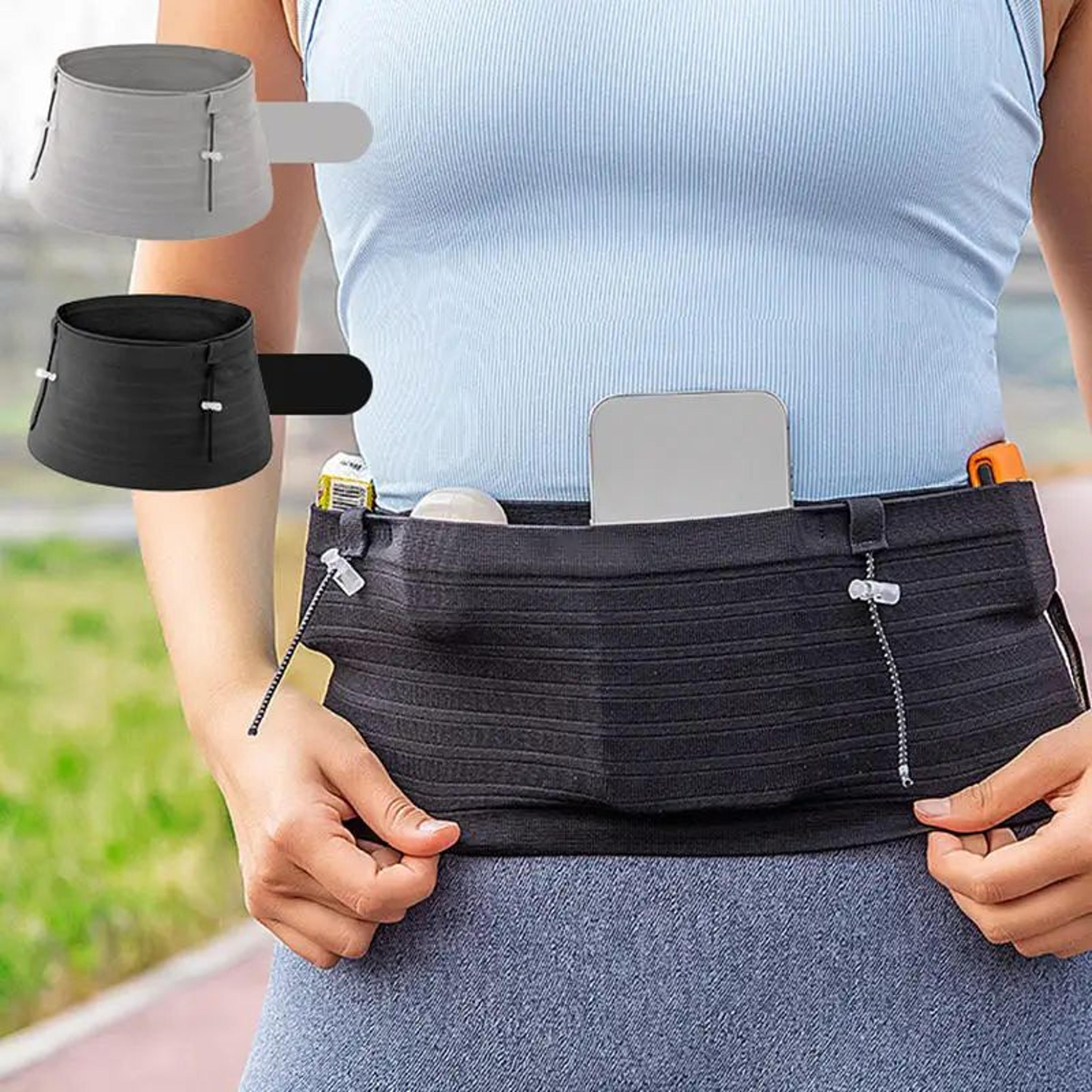 invisible running belt for men & women – elastic phone waist bag for gym, travel & marathon training