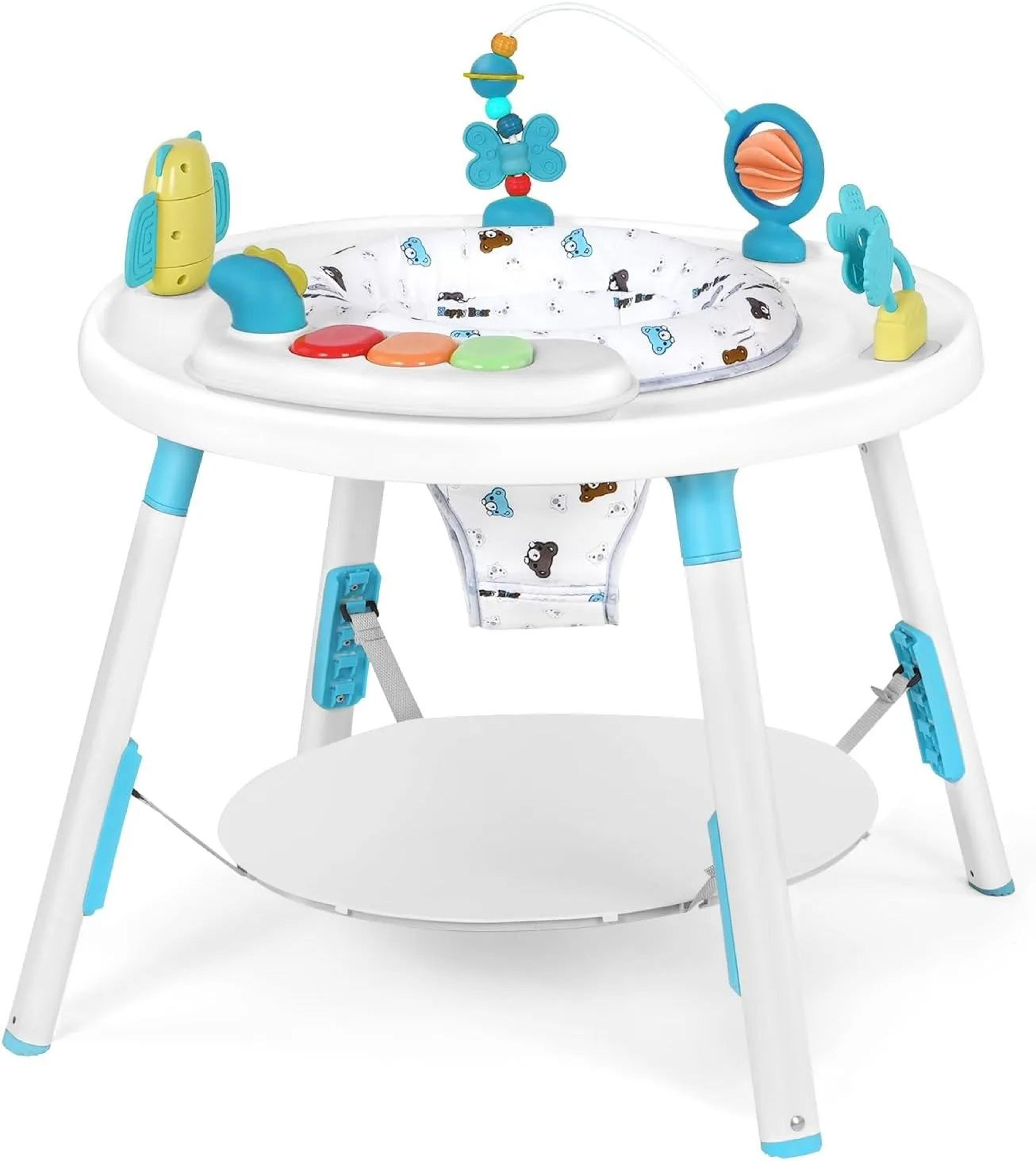 3-in-1 baby activity center jumper and play table with 360° rotating seat