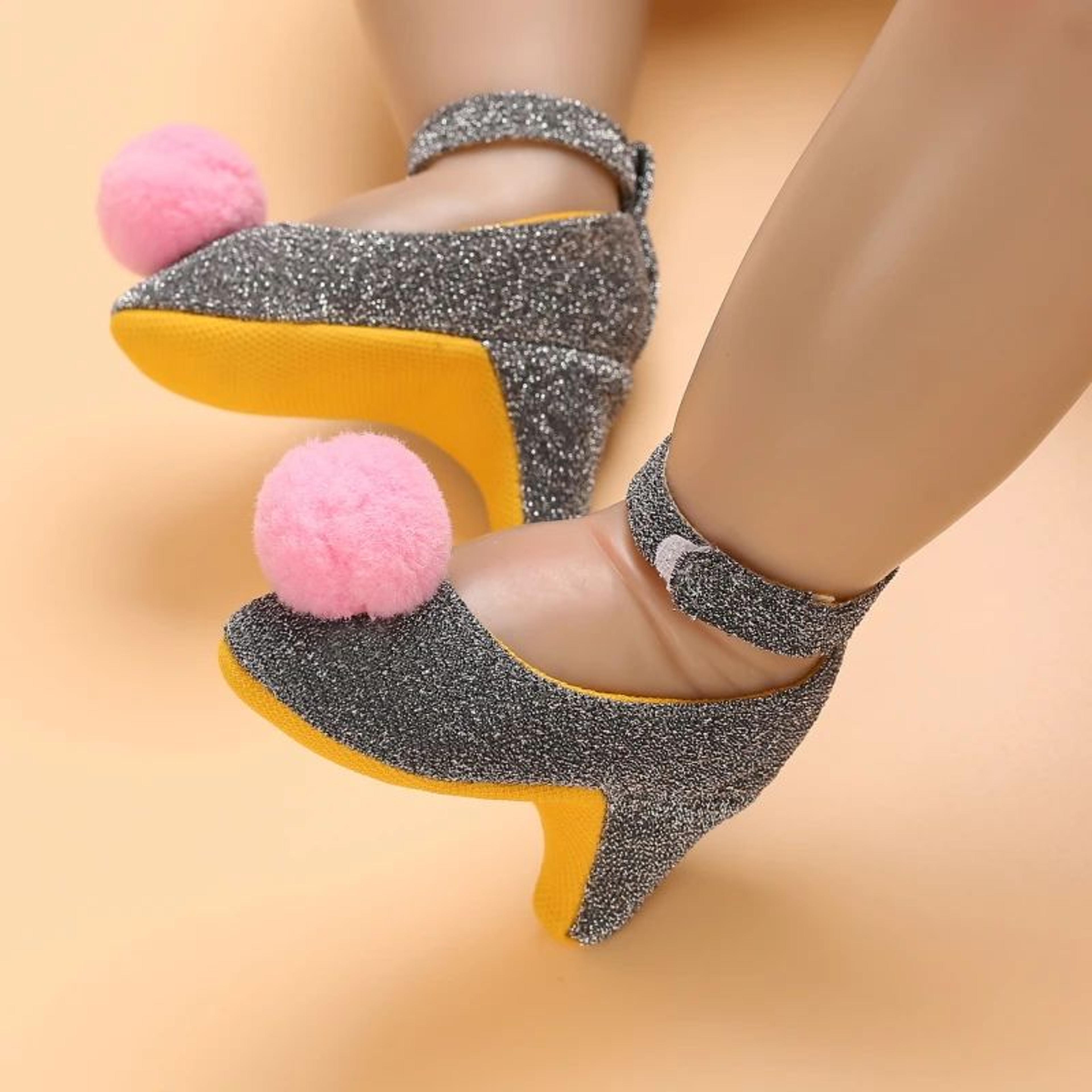 elegant baby girl heels shoes – princess bow newborn party & photo shoes