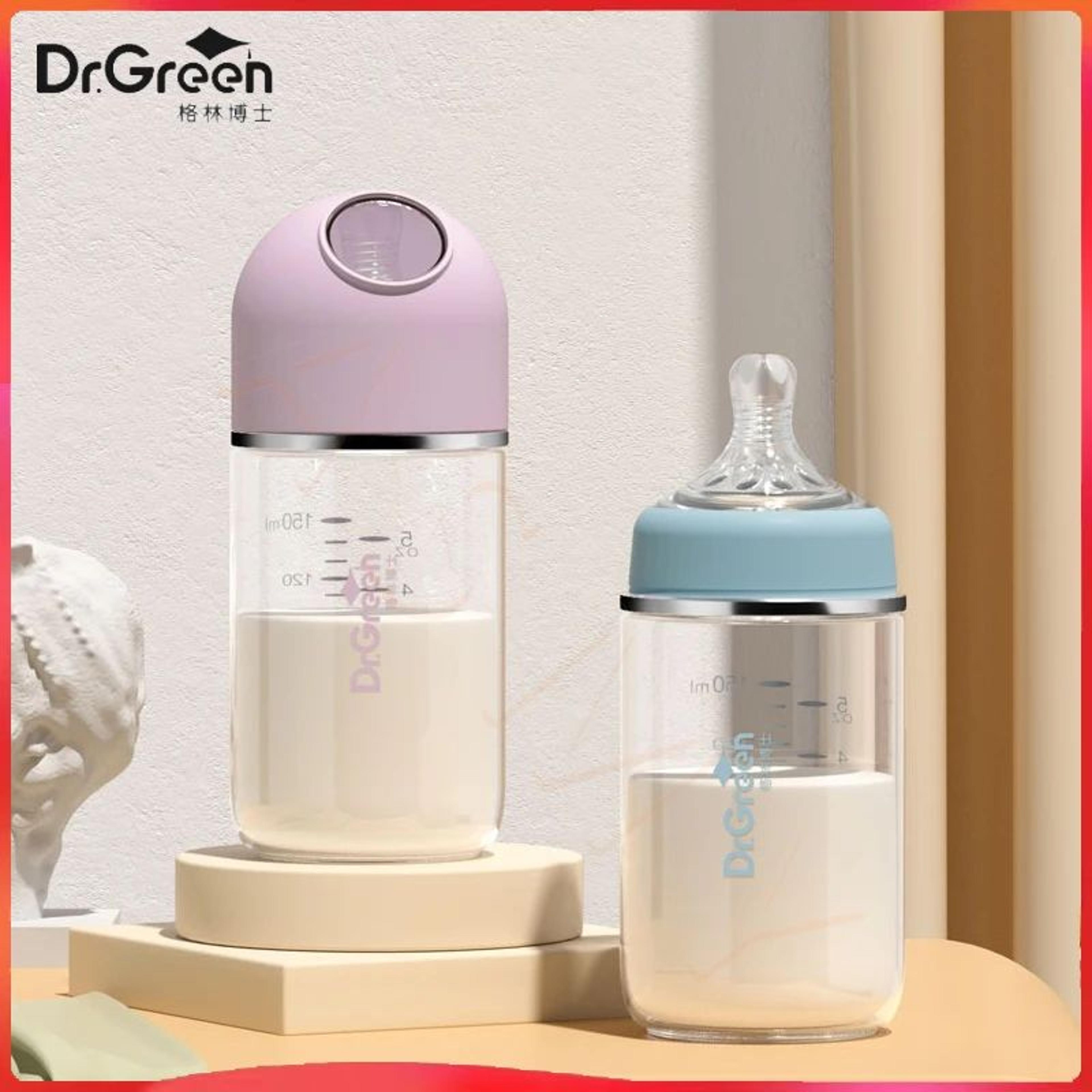 premium borosilicate glass baby bottle with wide mouth for newborn feeding