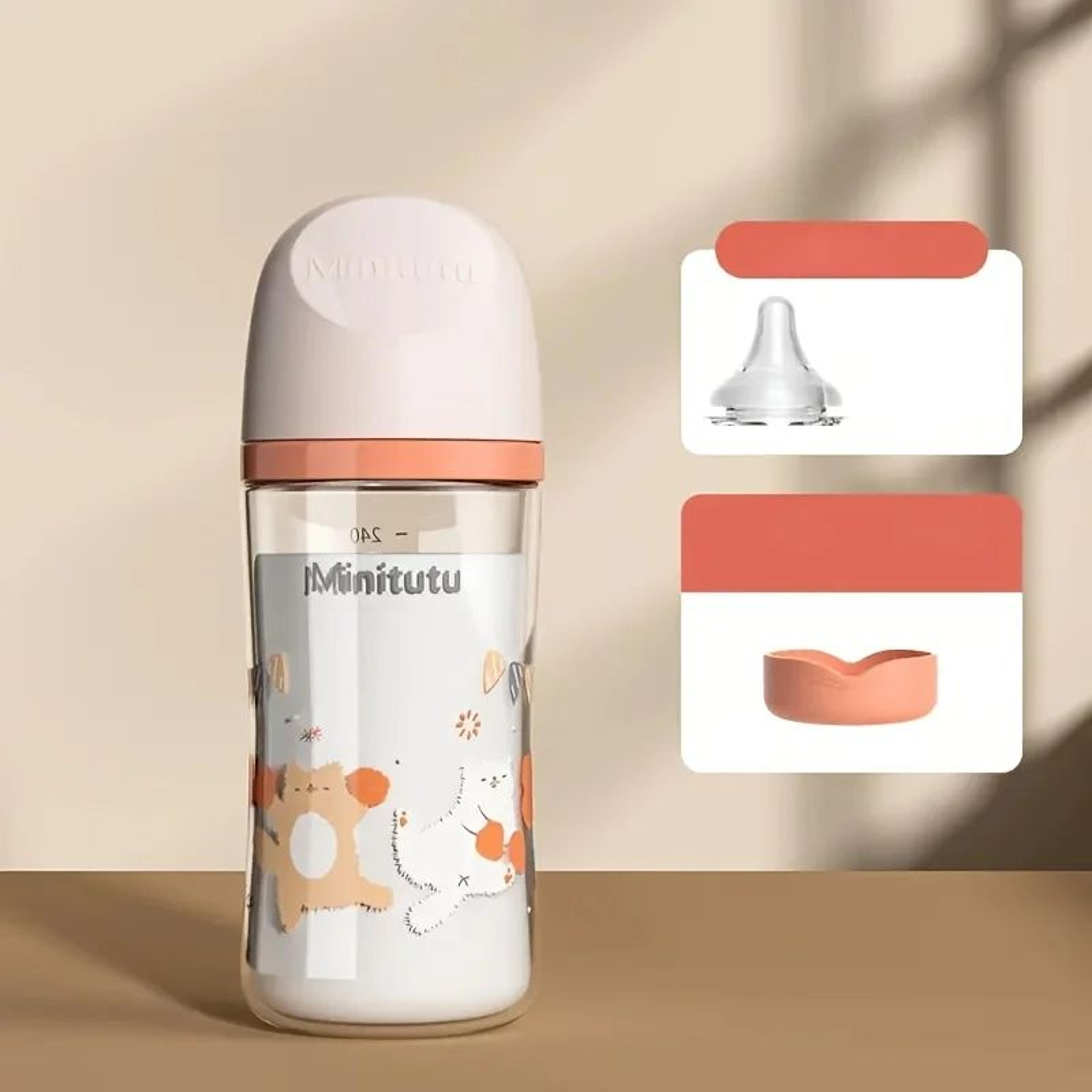 purecare glass baby bottle – safe newborn feeding bottle for milk & formula