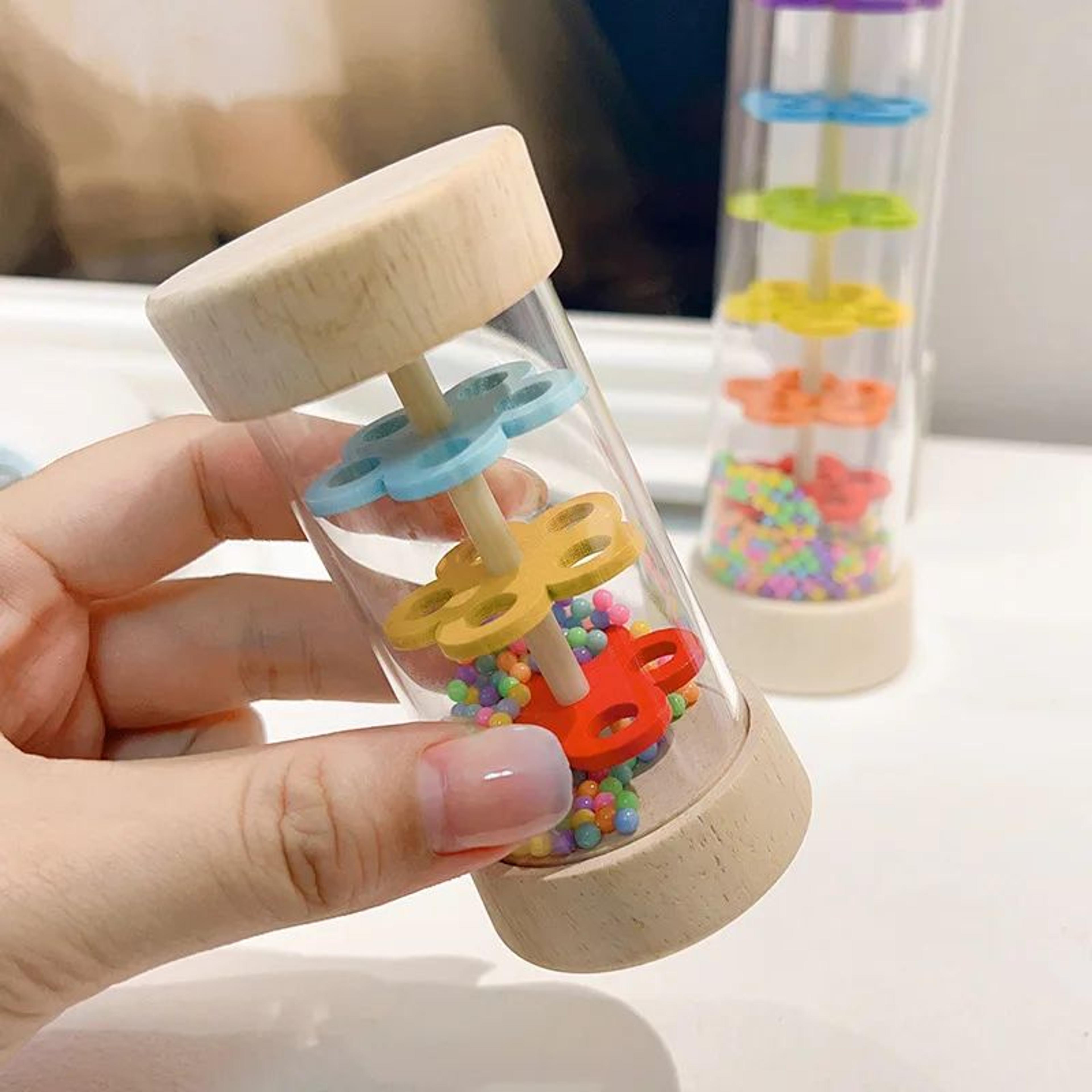 rainsound sensory baby rattle – calming musical toy for early learning & development