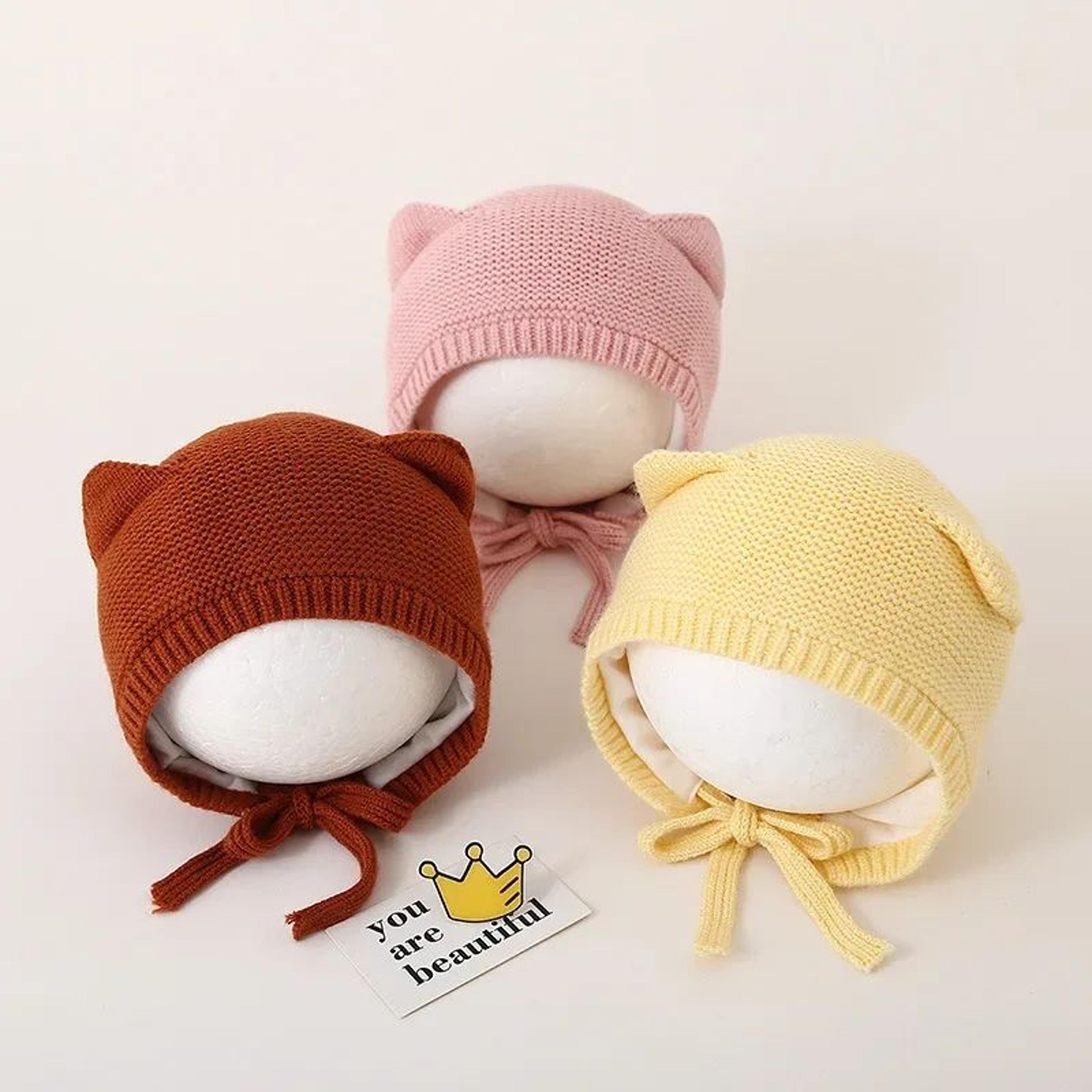 cozycat baby winter knit hat with ear protection