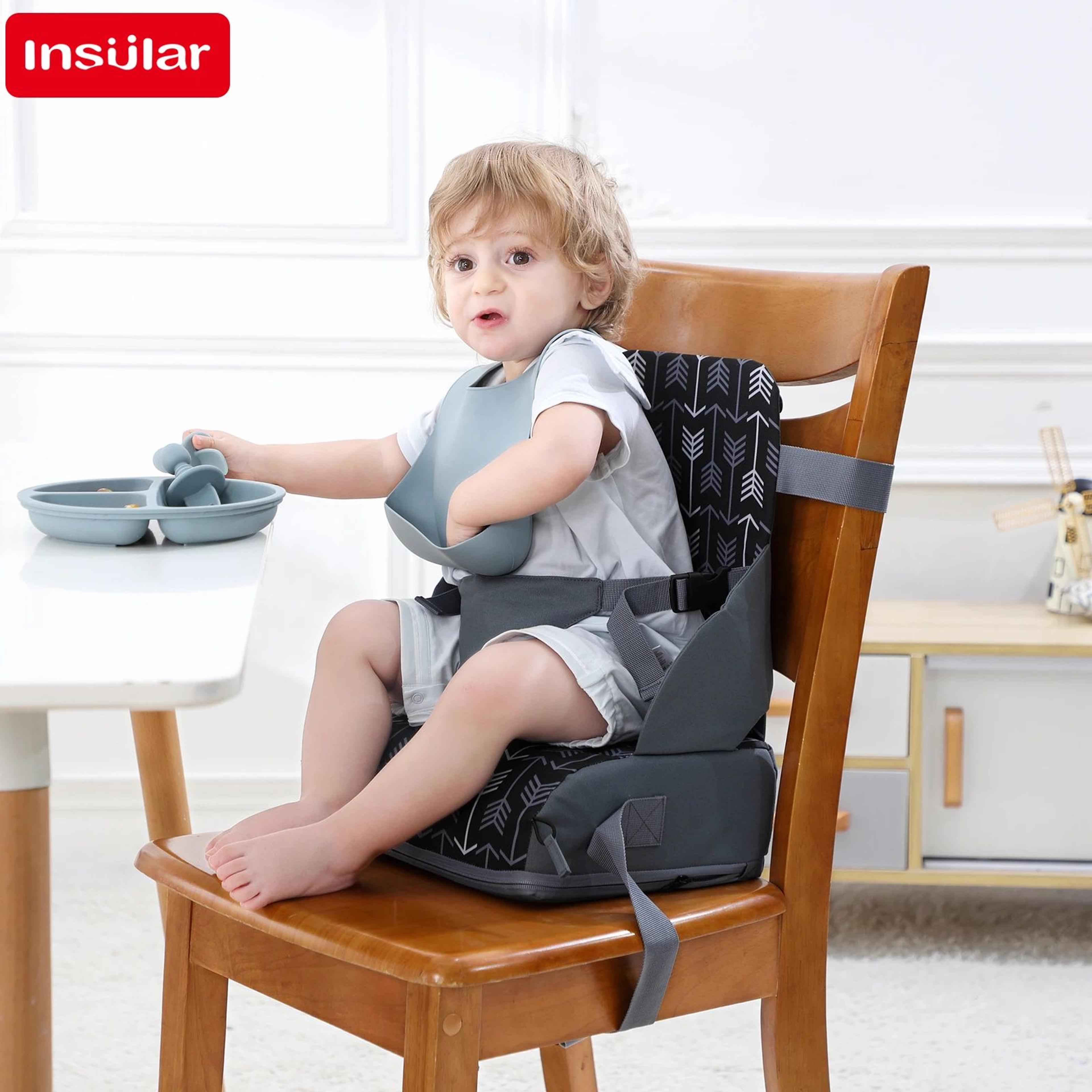 portable baby dining chair foldable kids booster seat with anti-slip cushion