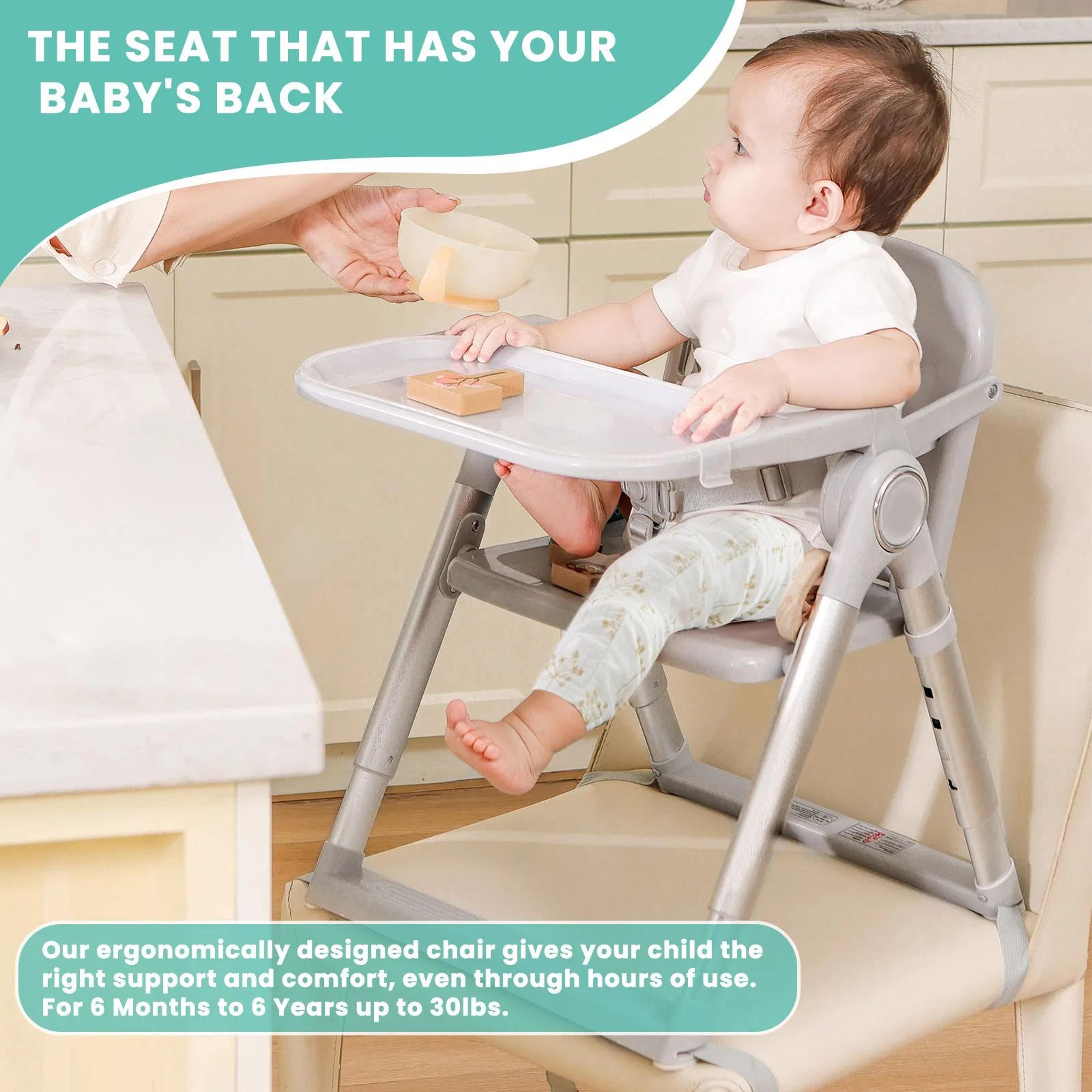 portable baby booster seat high chair – foldable toddler dining seat for travel & home