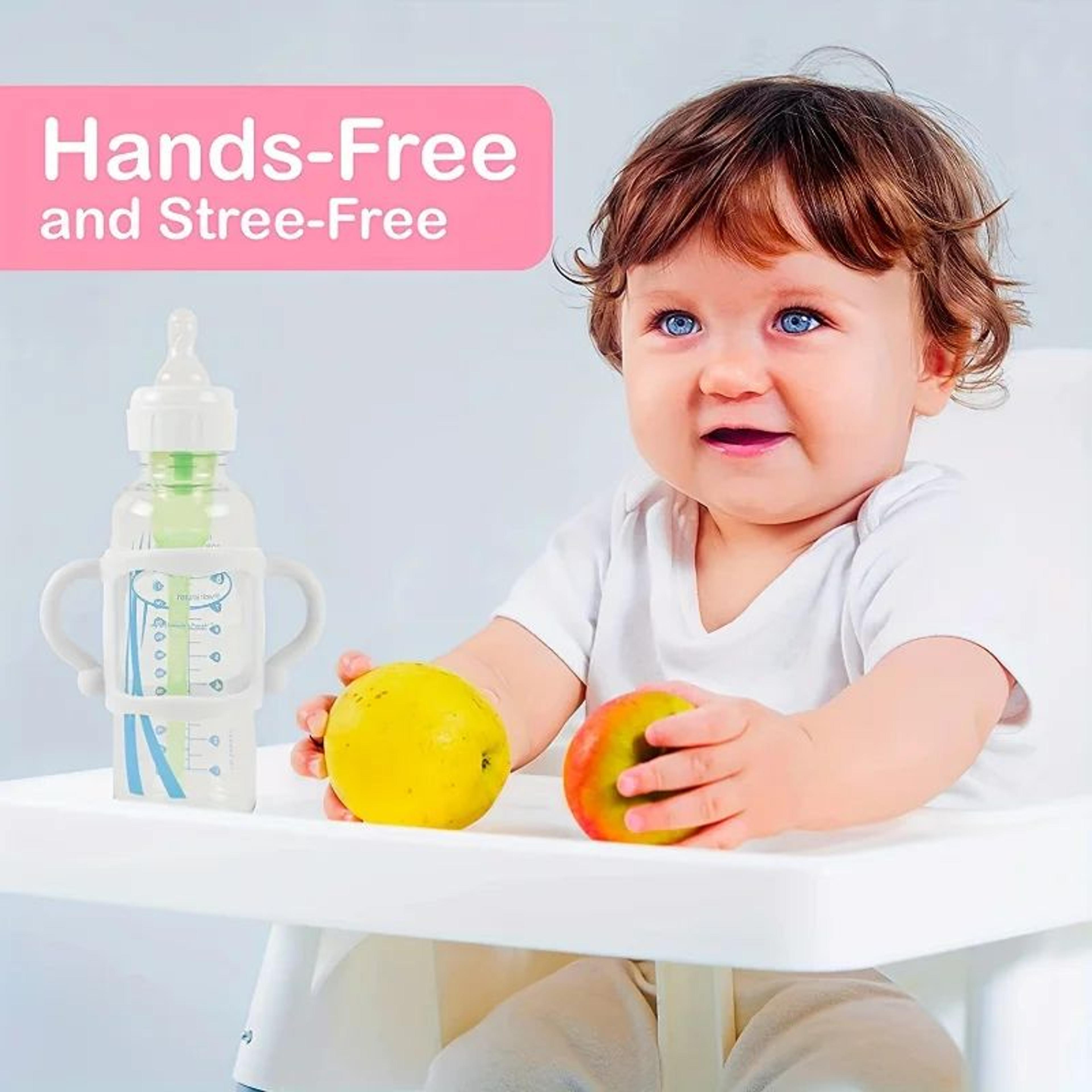 ergosoft baby bottle handle – silicone bottle grip for easy self-feeding