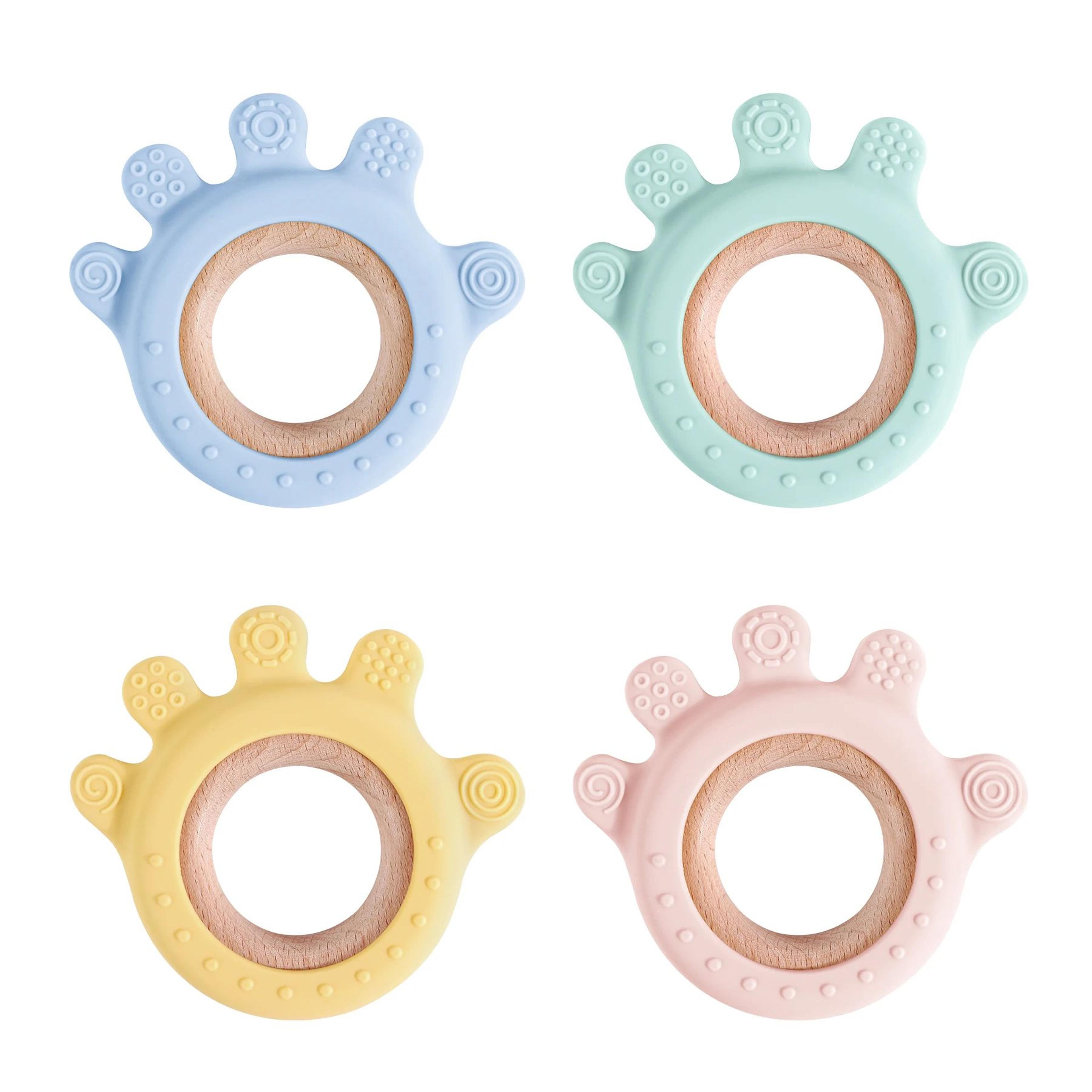 silicone baby teether toy – bpa-free cartoon rudder design for soothing teething relief