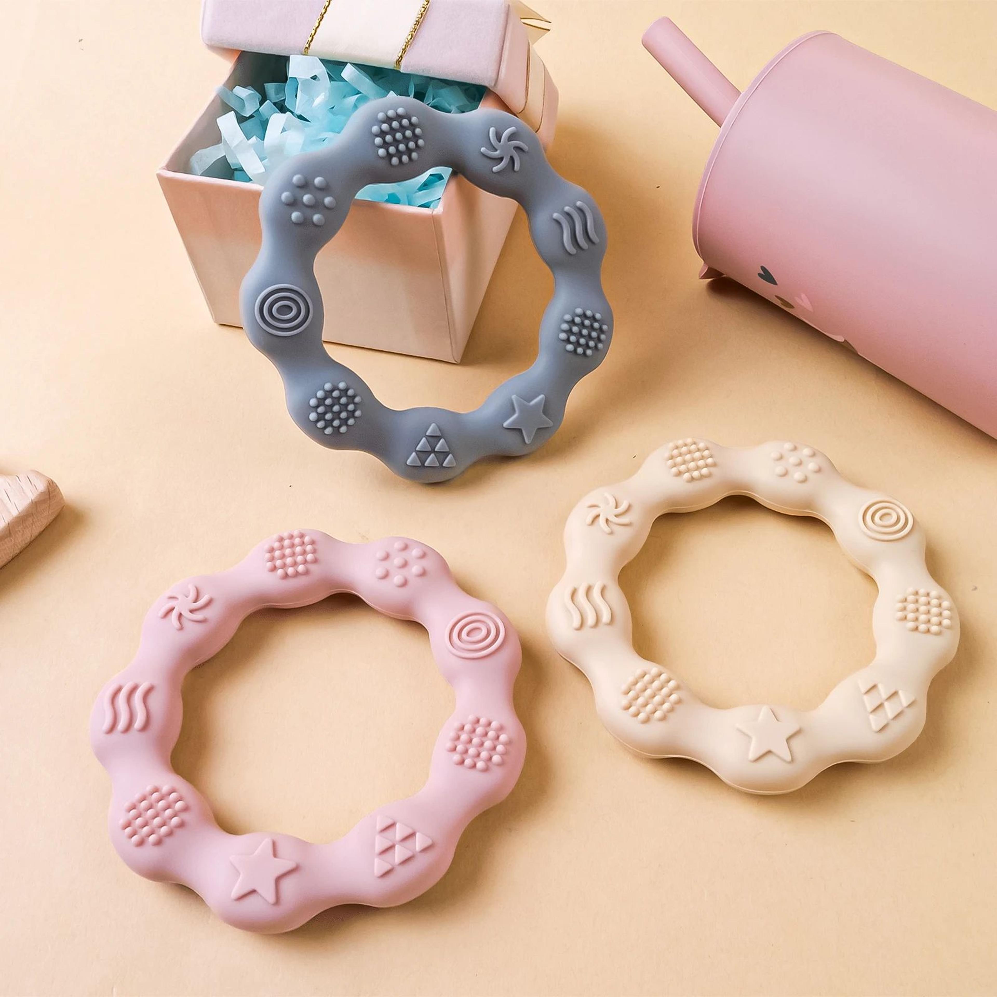 comfortgrip baby teething ring – bpa-free silicone teether for babies & newborn relief
