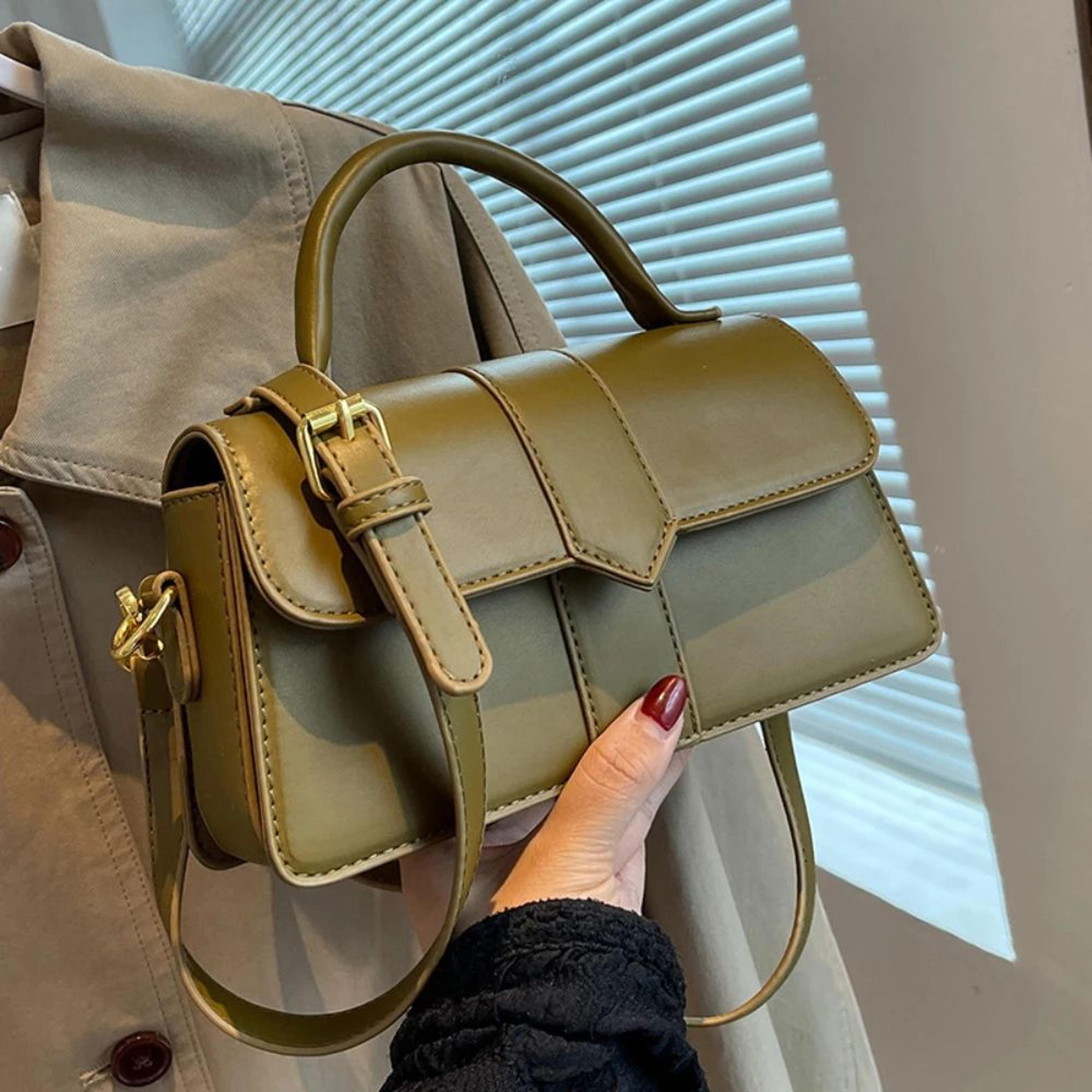 elegant french buckle women crossbody bag – pu leather commuter shoulder bag