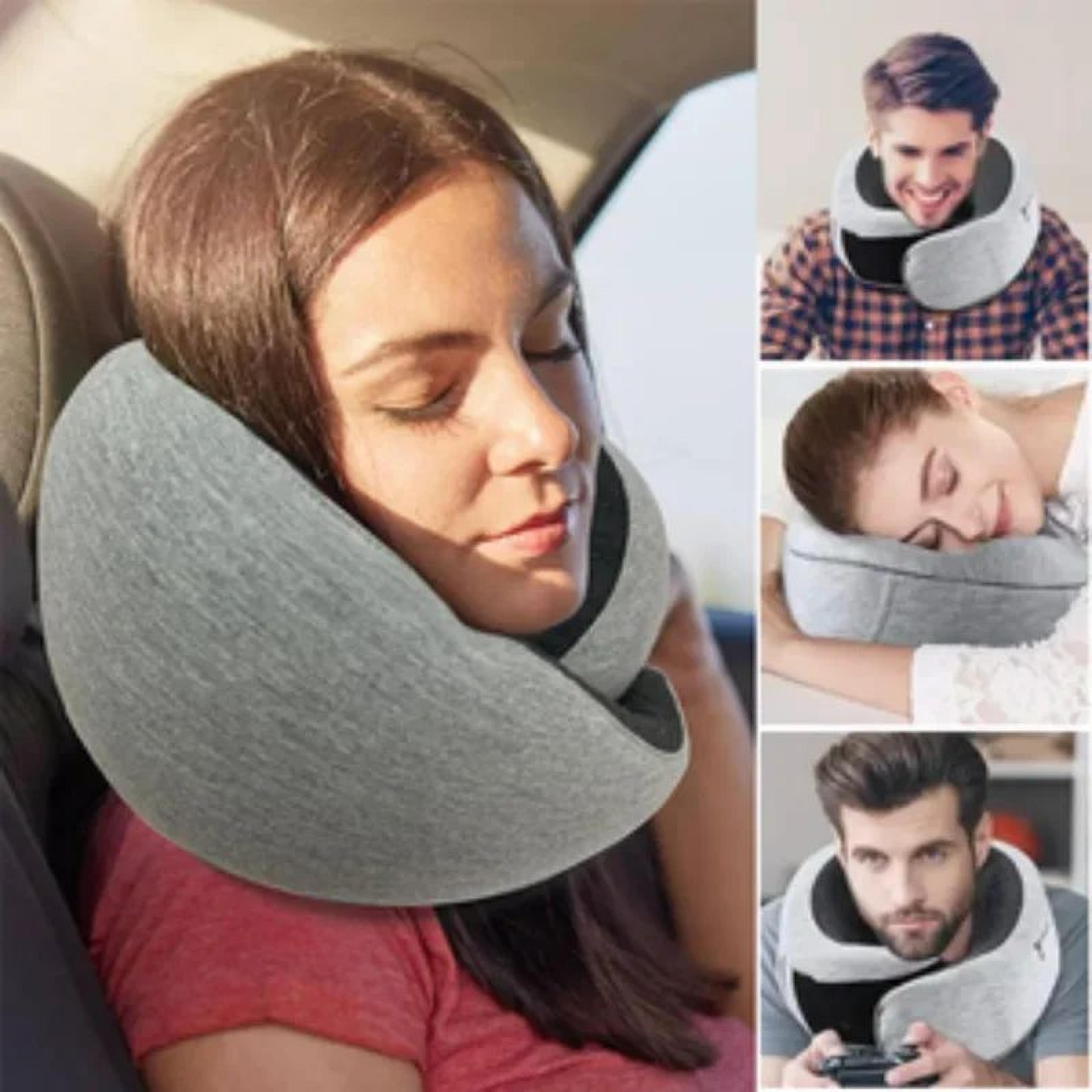 ergorest memory foam travel neck pillow with adjustable car support