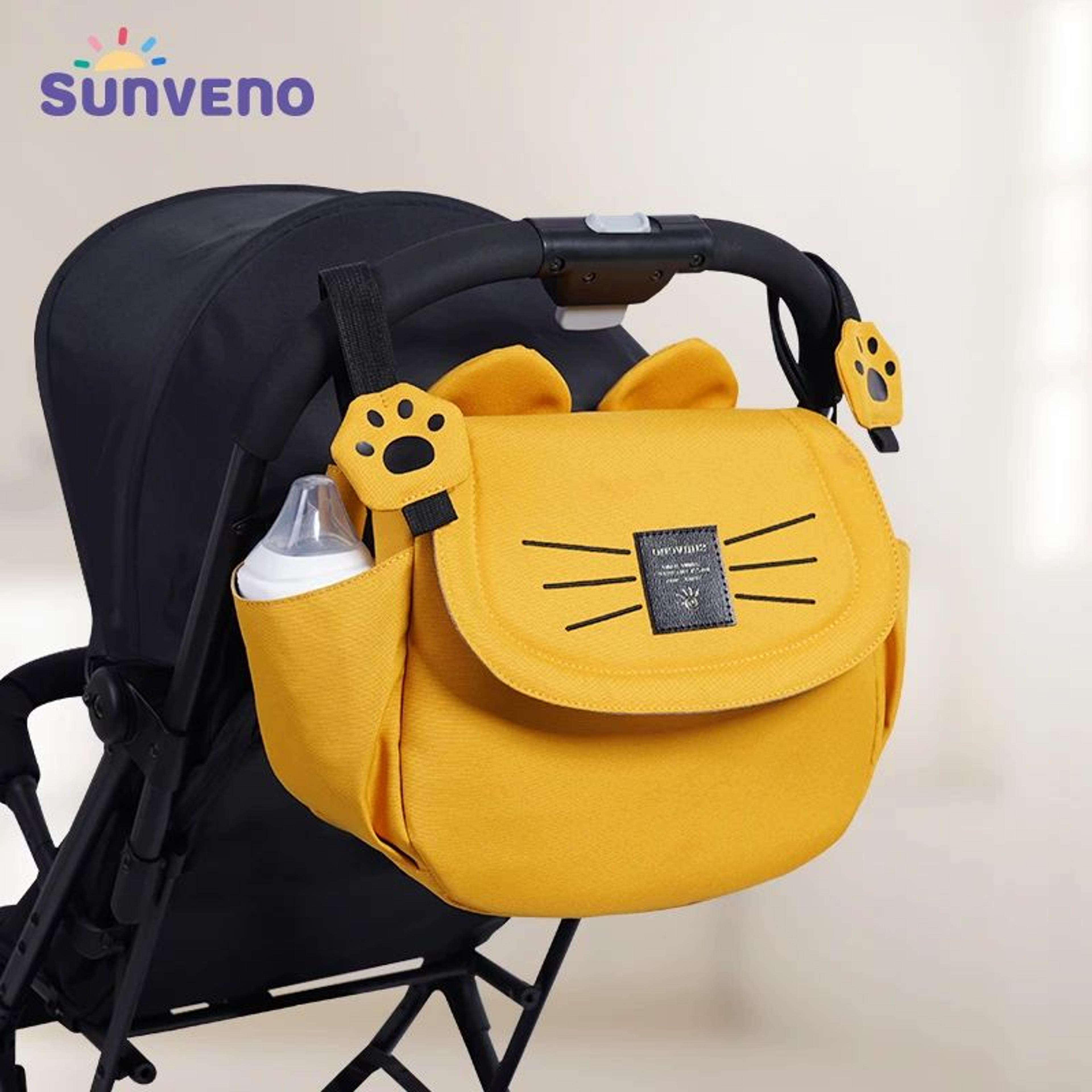 sunveno large capacity diaper bag backpack with stroller organizer