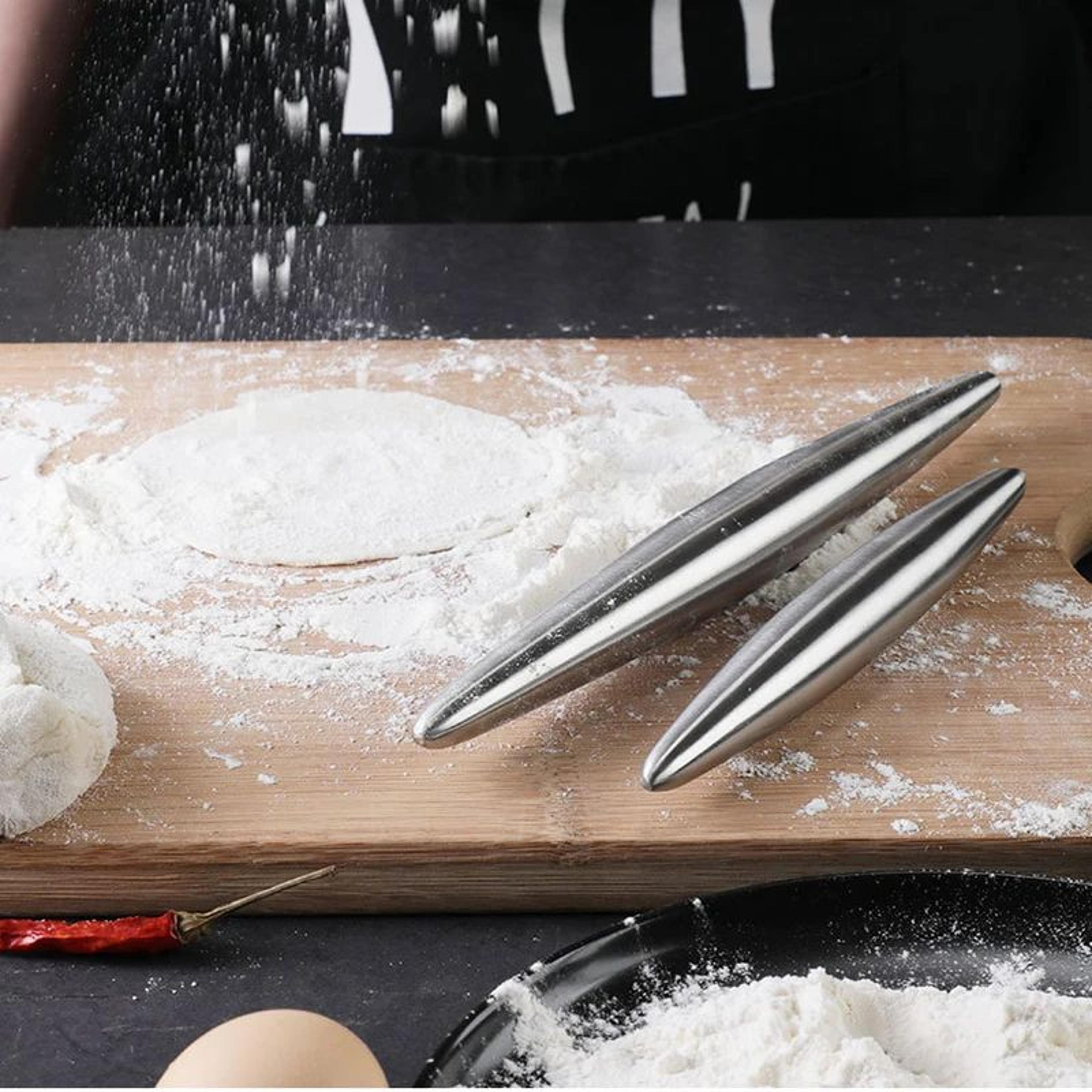stainless steel rolling pin non-stick dough roller for pastry, pizza and dumplings
