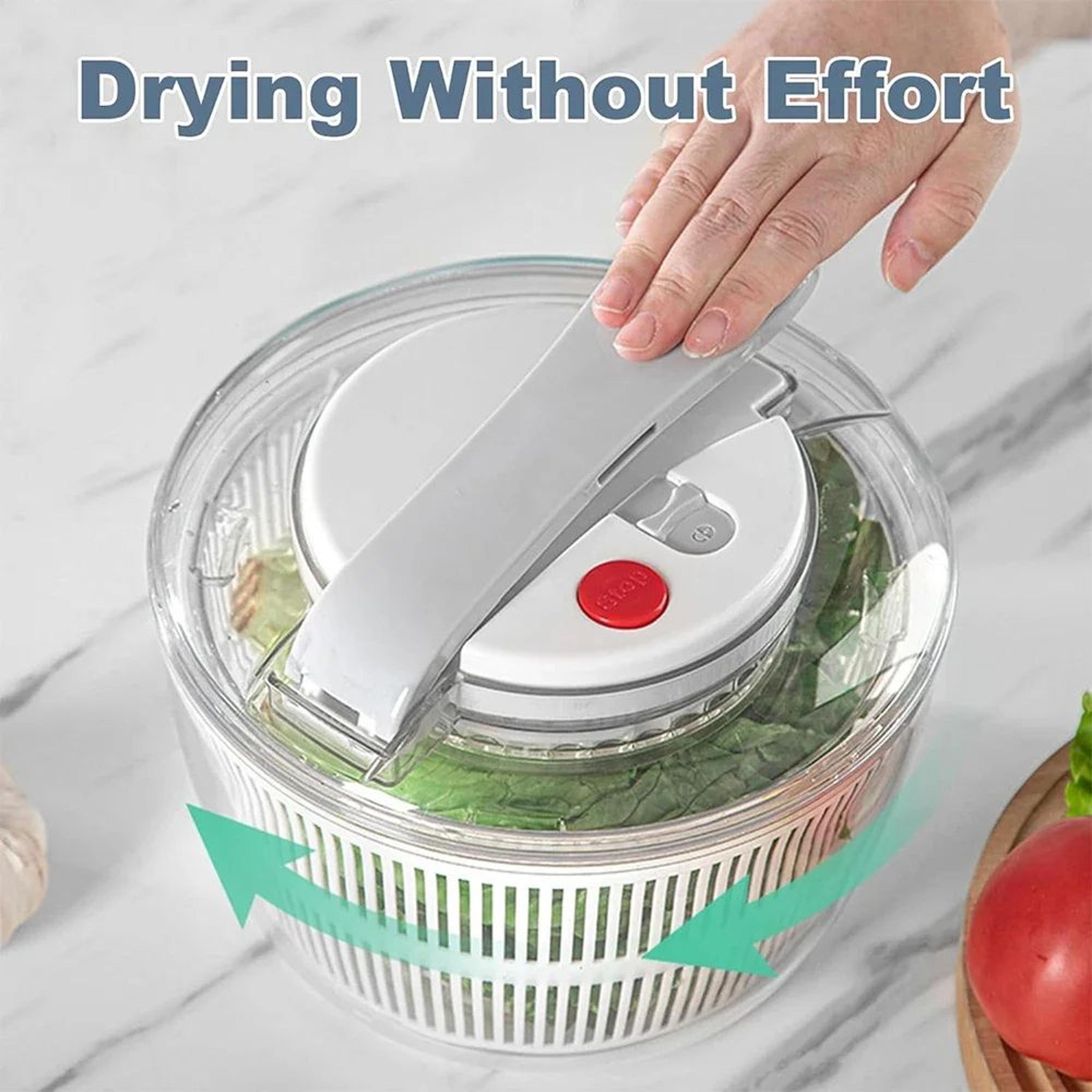 high-capacity press salad spinner bowl – quick-dry vegetable washer & drainer