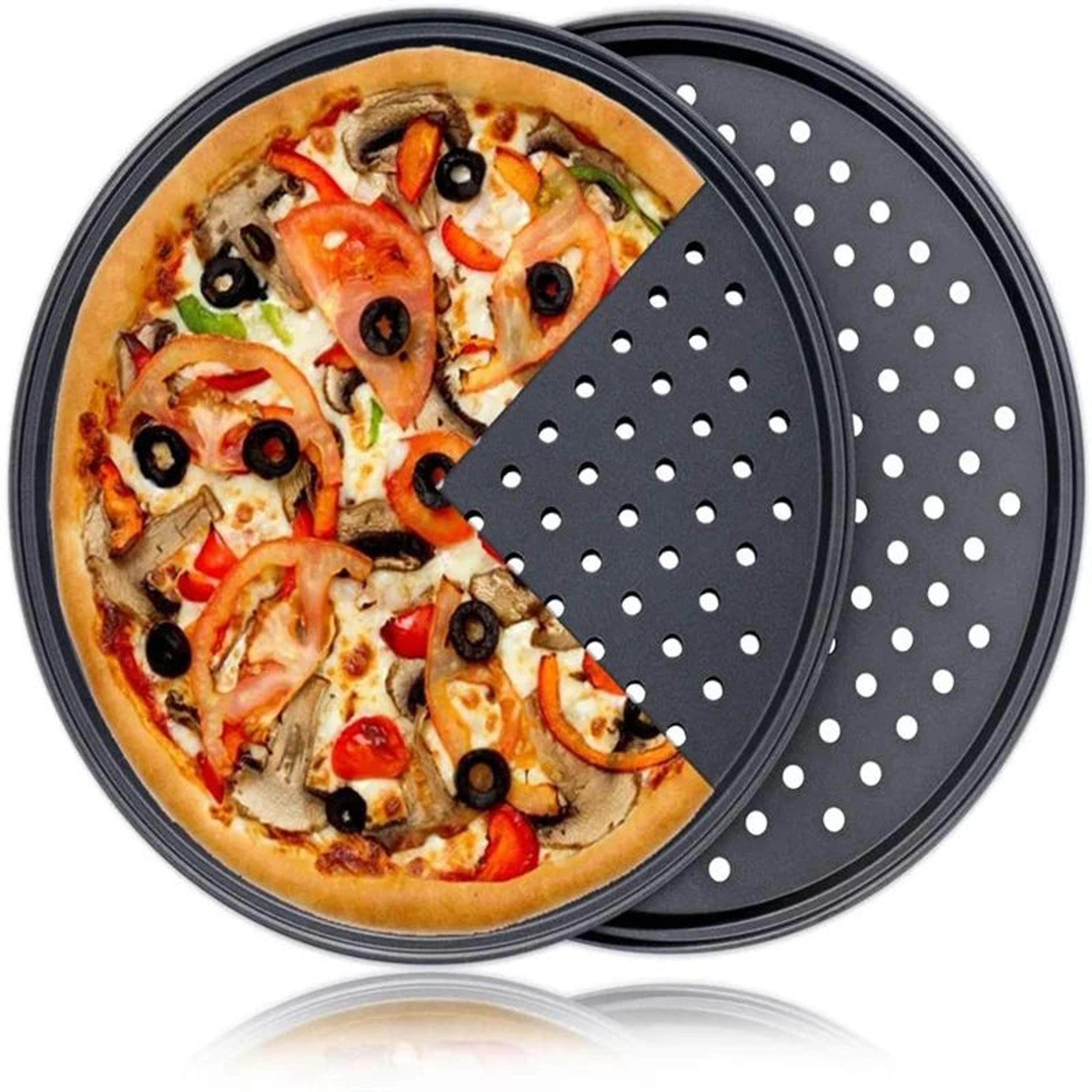 crispycrust pro nonstick pizza crisper tray – carbon steel perforated pizza pan