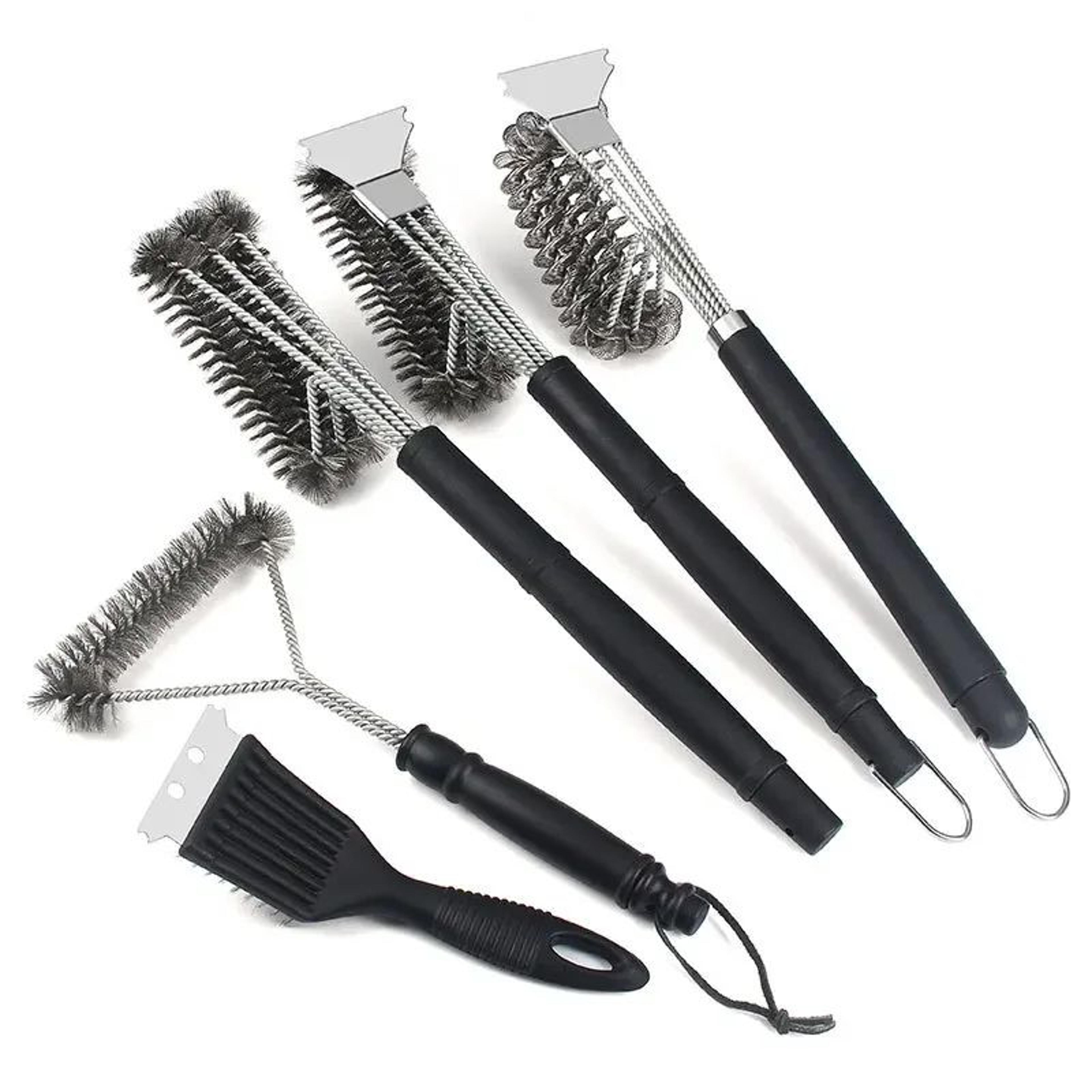 18 inch grill brush and scraper – heavy-duty stainless steel grill brush for fast bbq cleaning