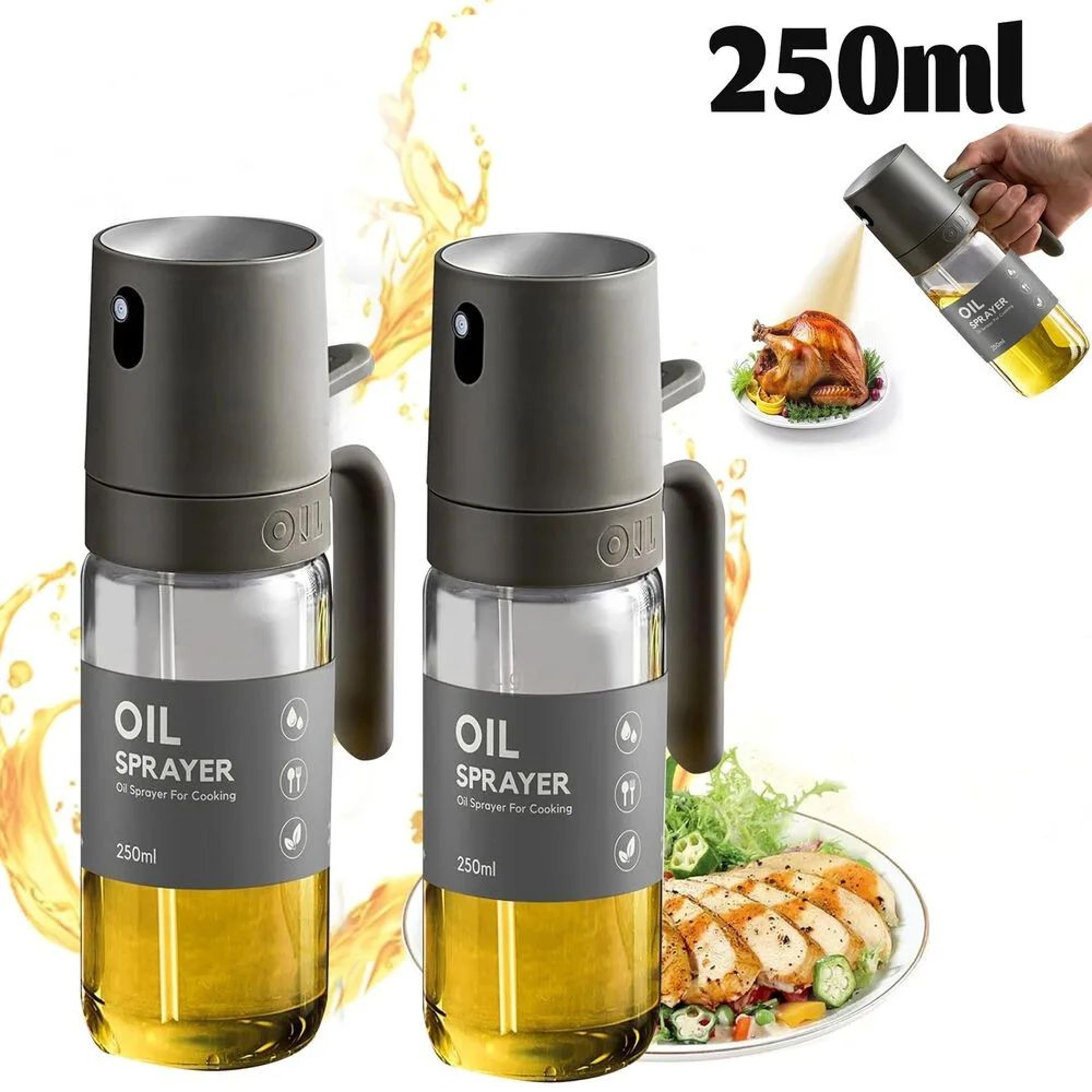 2-in-1 glass olive oil sprayer & pourer bottle for cooking, bbq and camping