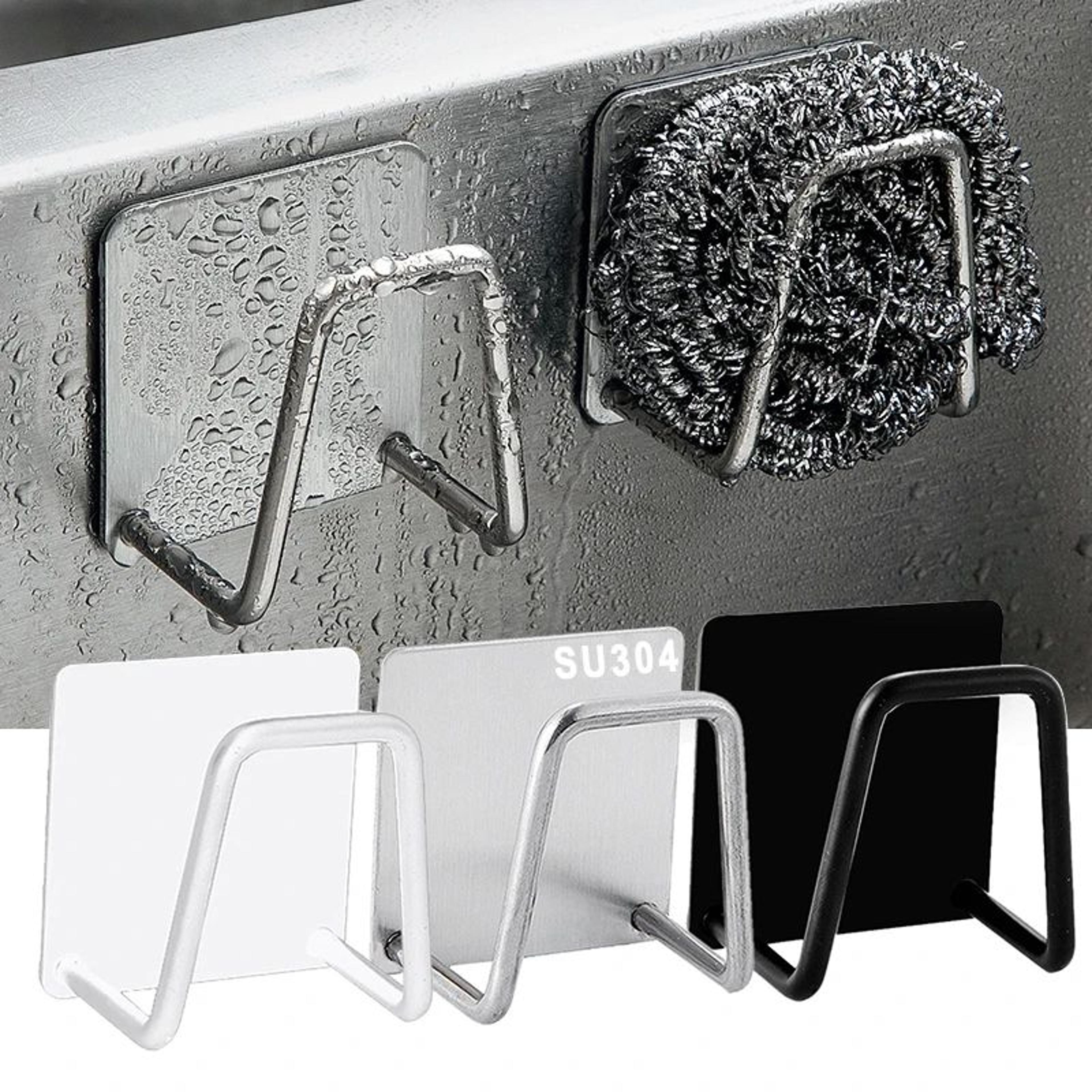 stainless steel kitchen sponge holder for sink wall mount with drain design