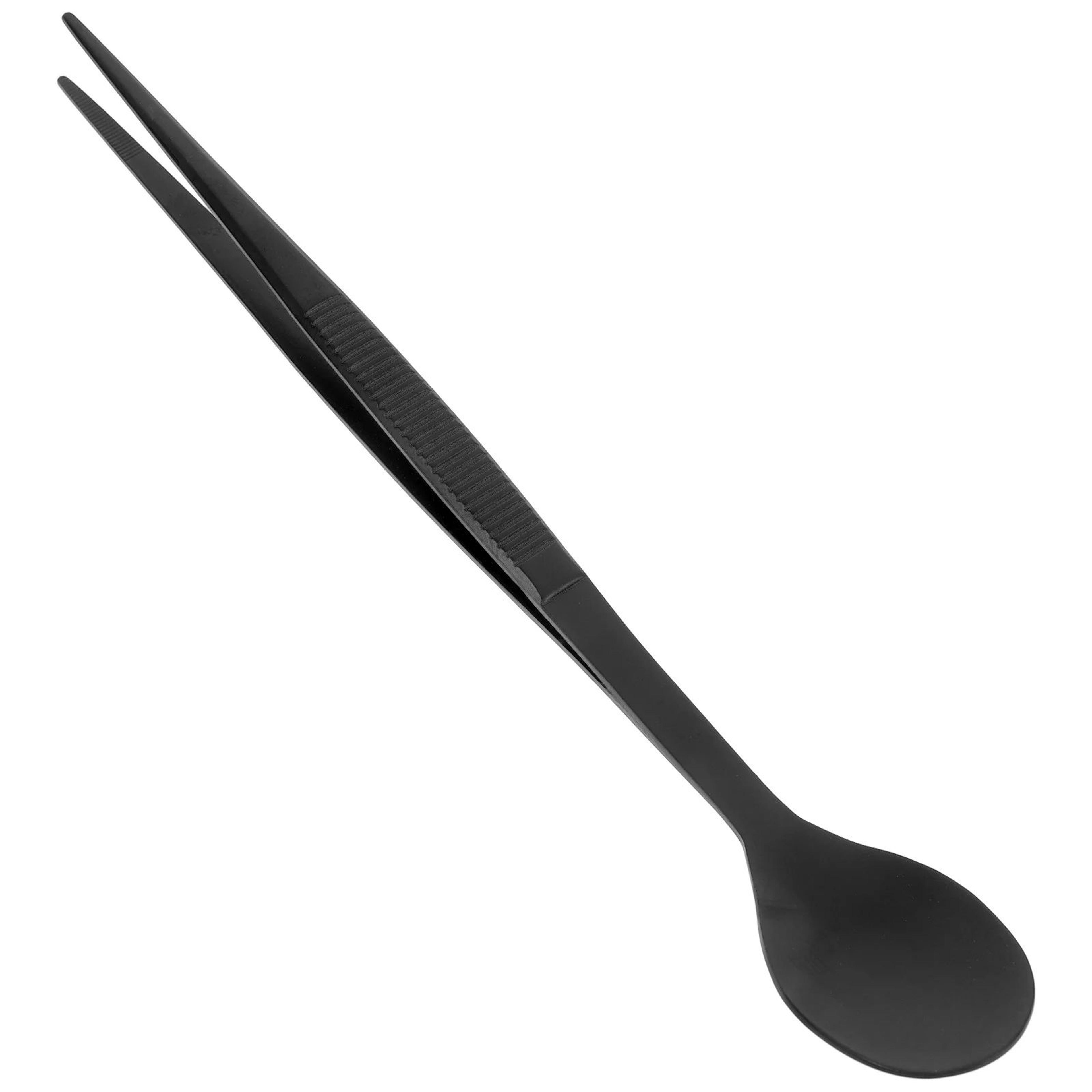 precision chef plating tweezers & stainless steel tasting spoon set