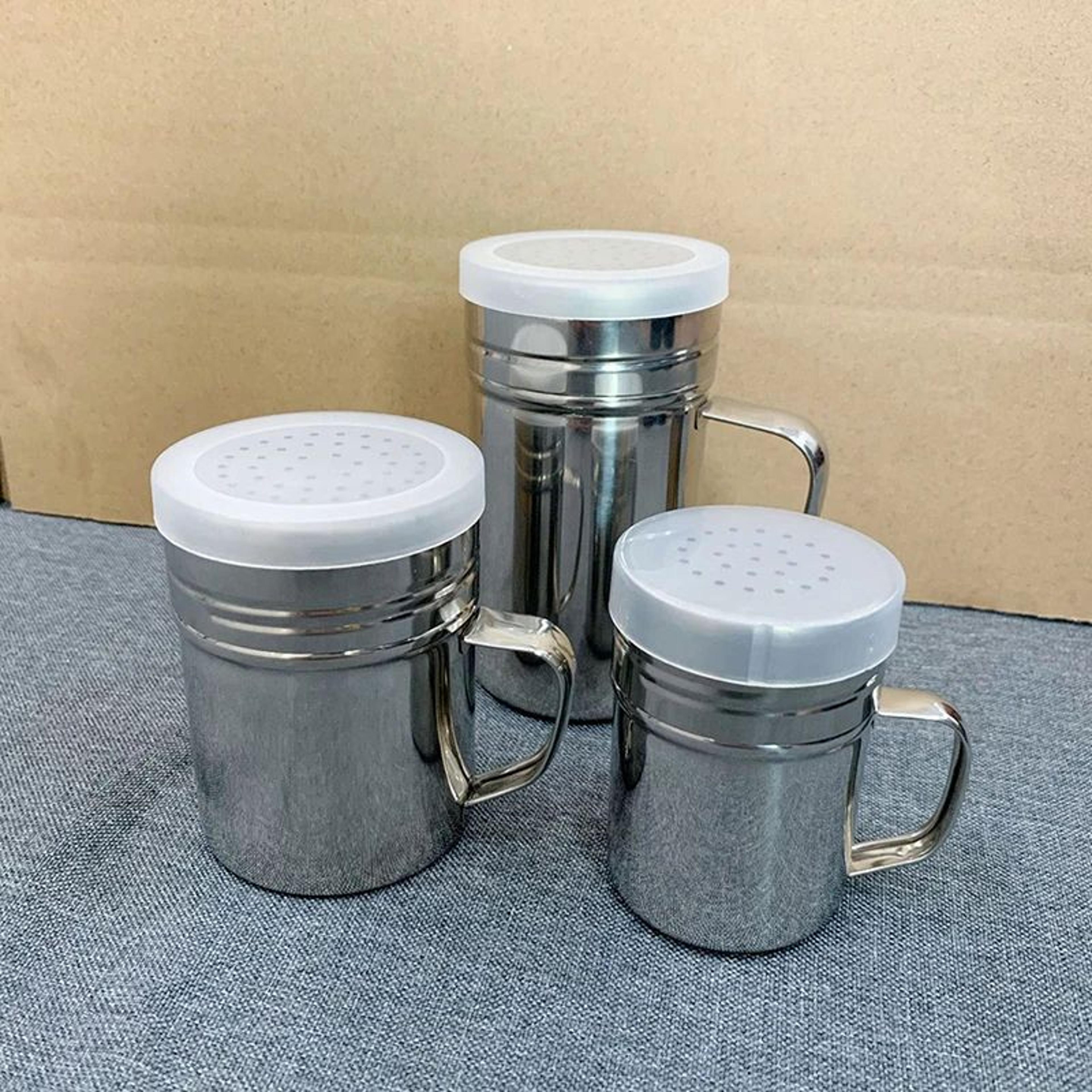 stainless steel spice shaker with handle – easy-pour kitchen seasoning dispenser