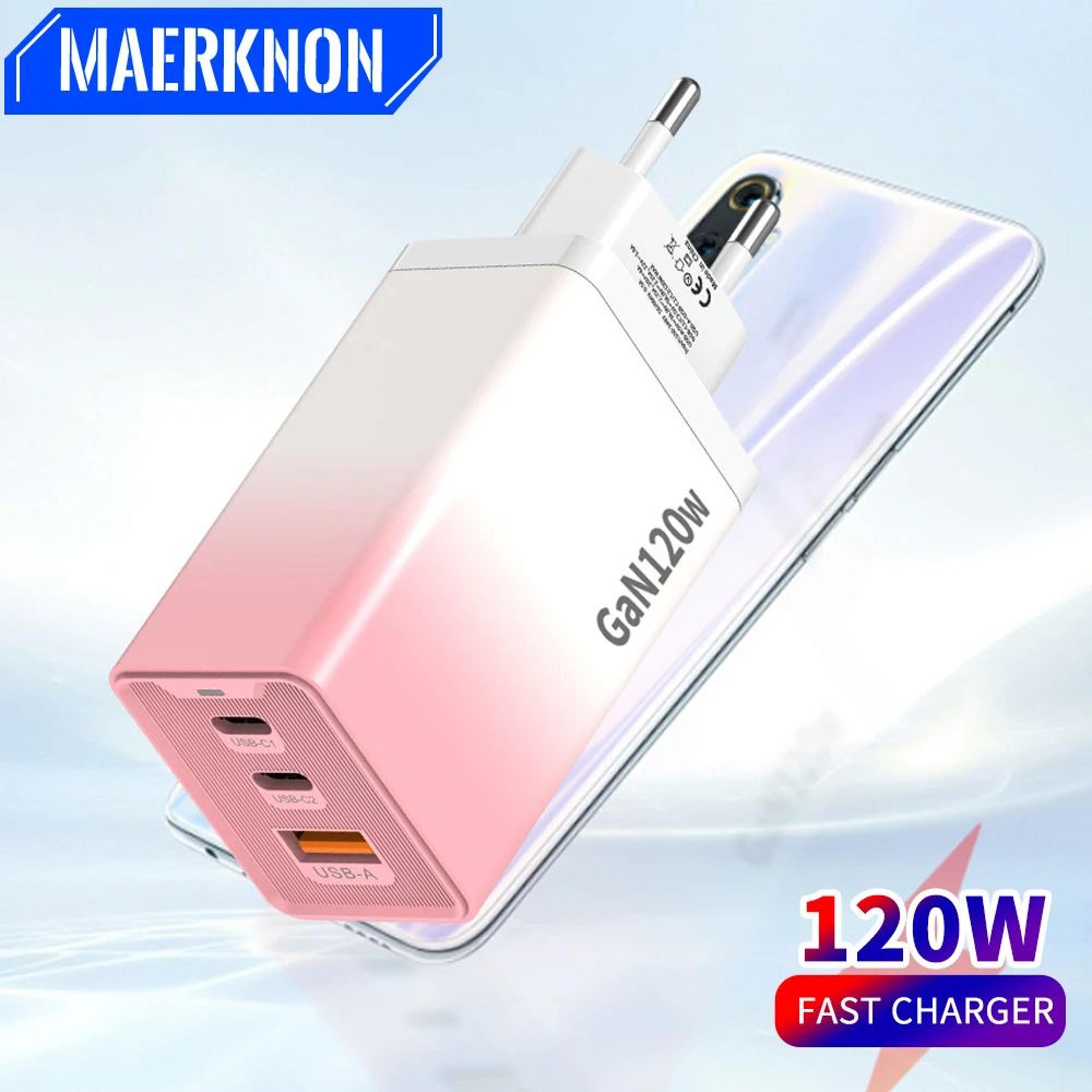 120w gan multi-port fast charger with usb-c pd & smart power distribution