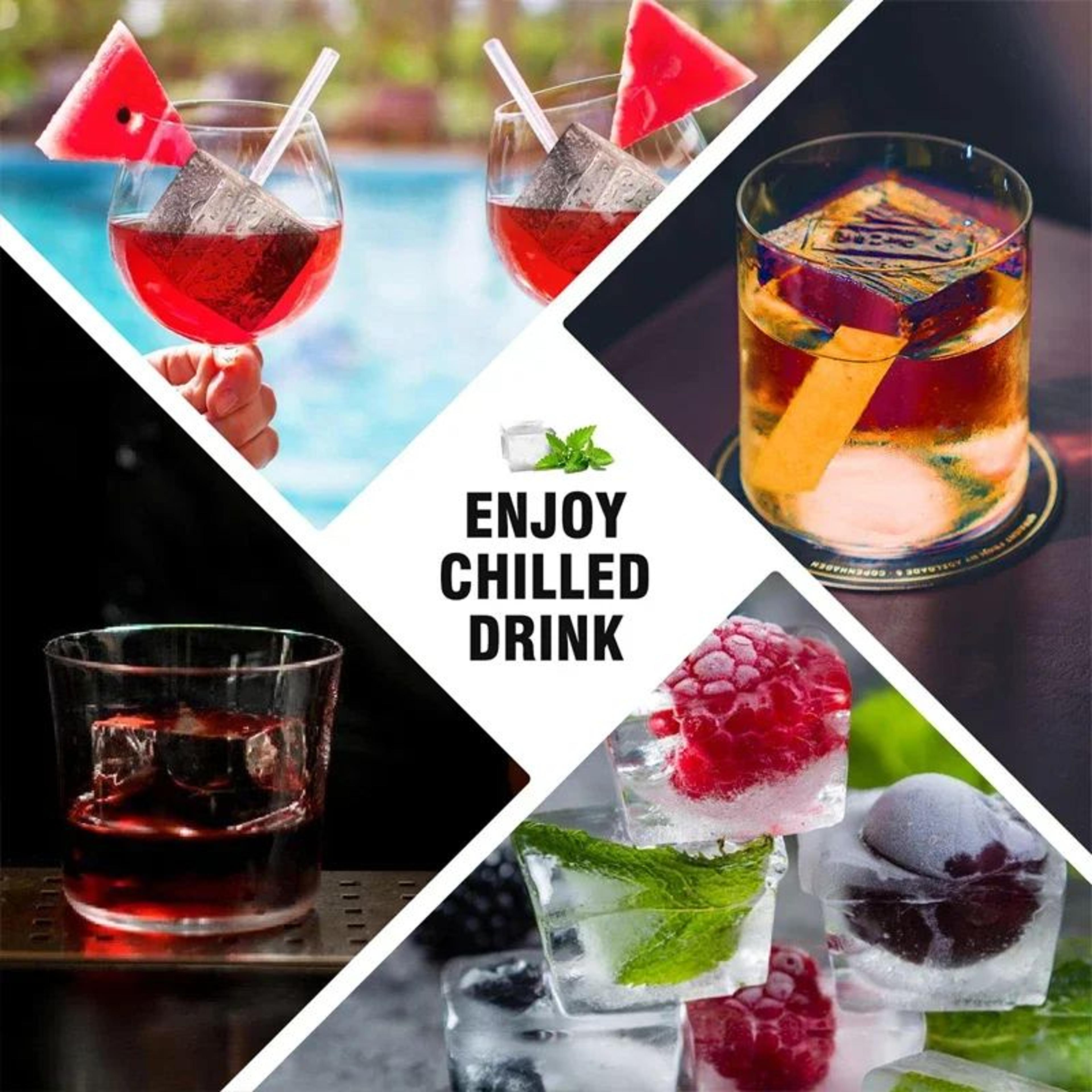 premium 15-grid silicone ice cube mold – large ice cube tray for whiskey & cocktails