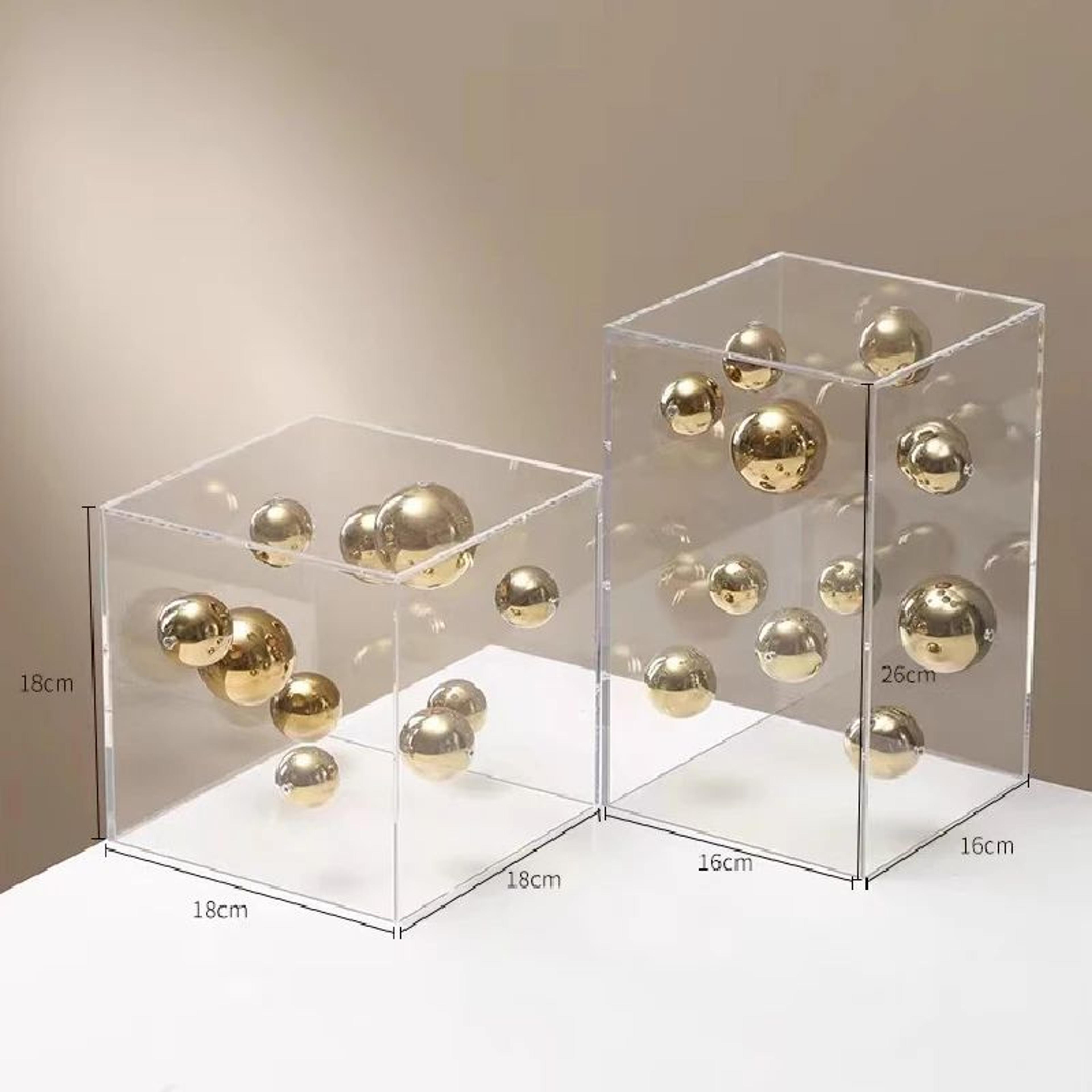 modern clear acrylic display dome cube – minimalist home decor accent