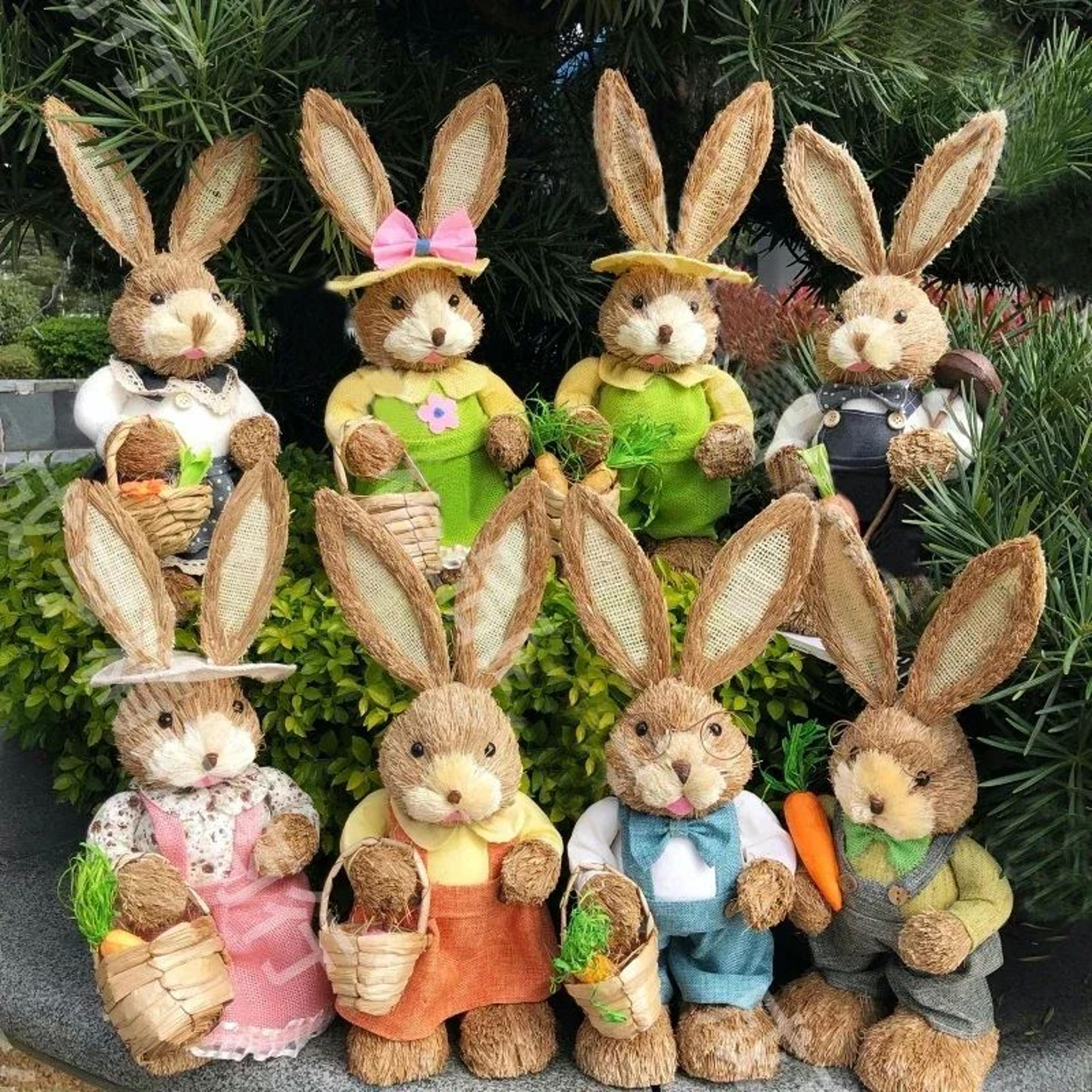 rustic easter bunny decor bunny figurine for spring home decor