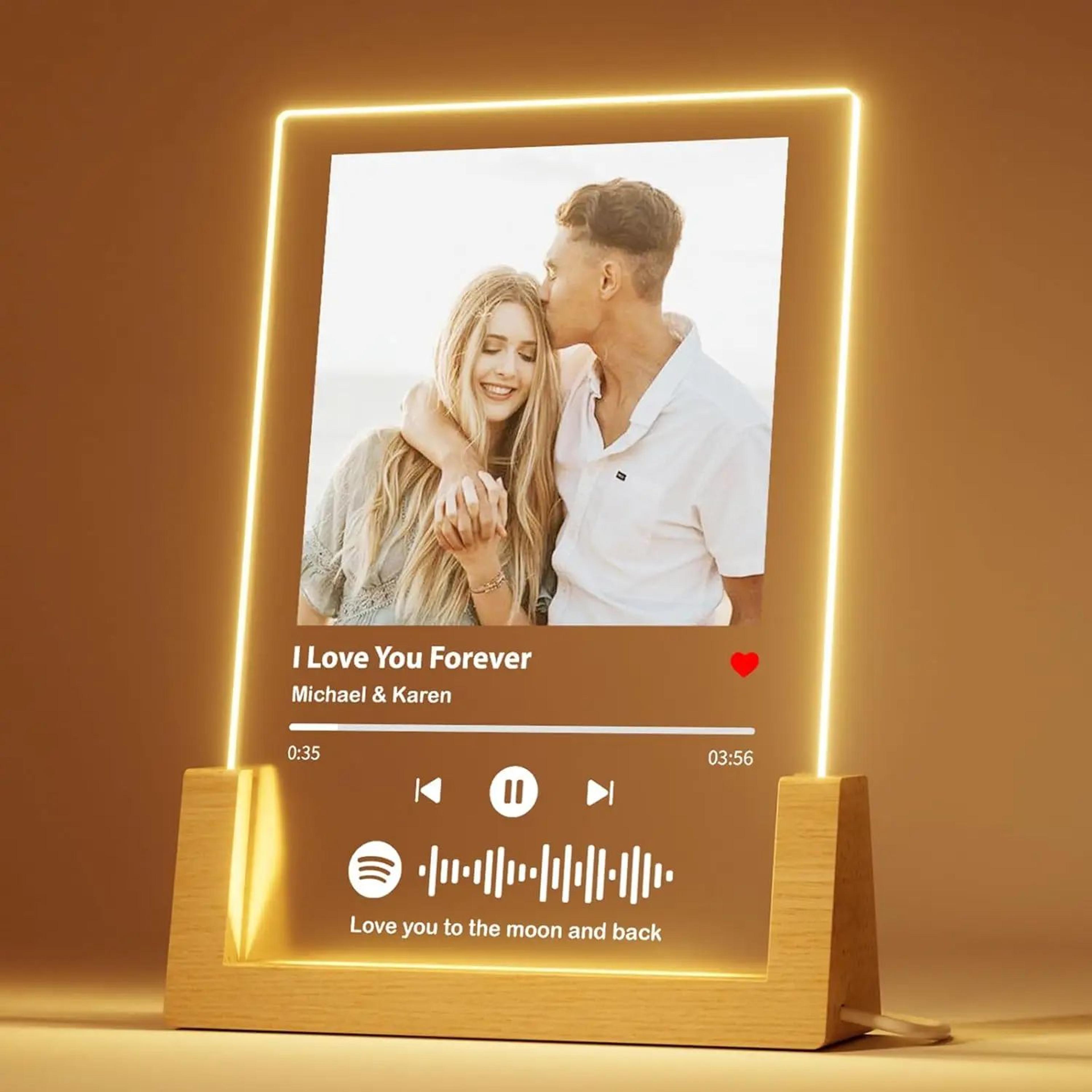 custom spotify plaque lamp – personalized music acrylic frame gift for couples