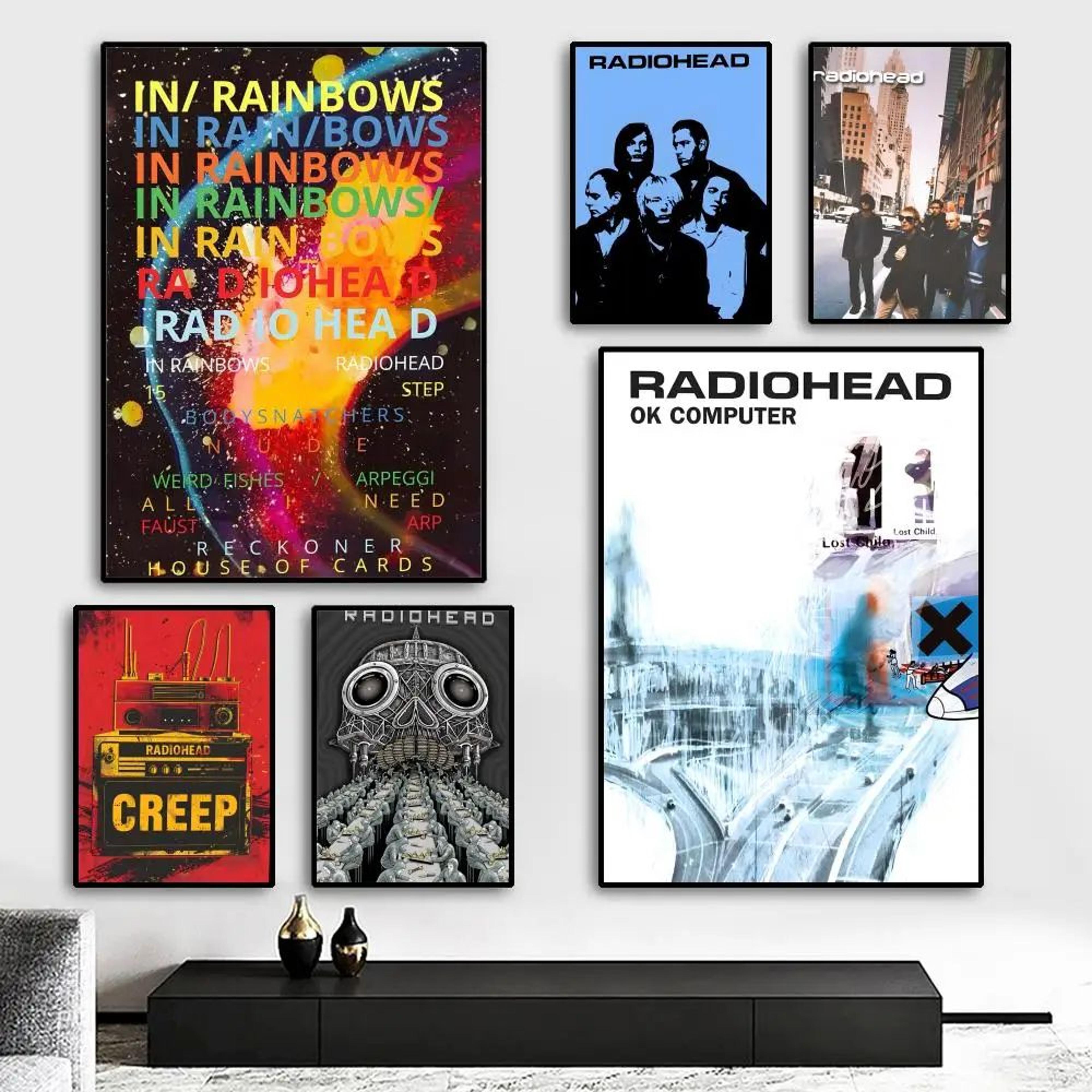 radiohead poster – in rainbows wall art canvas poster for bedroom, living room & studio