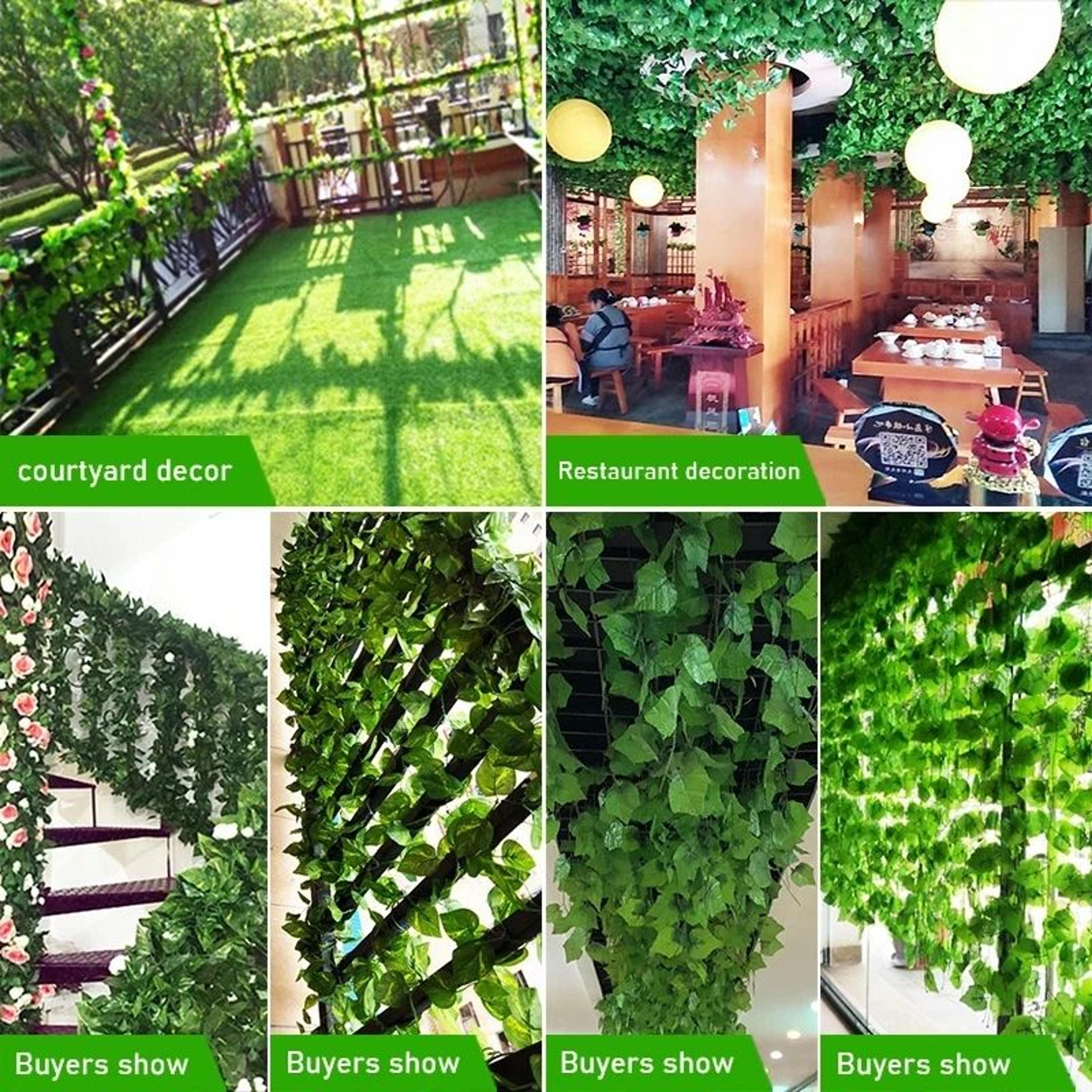 lushlife artificial ivy garland – realistic green vine wall decor for home & events