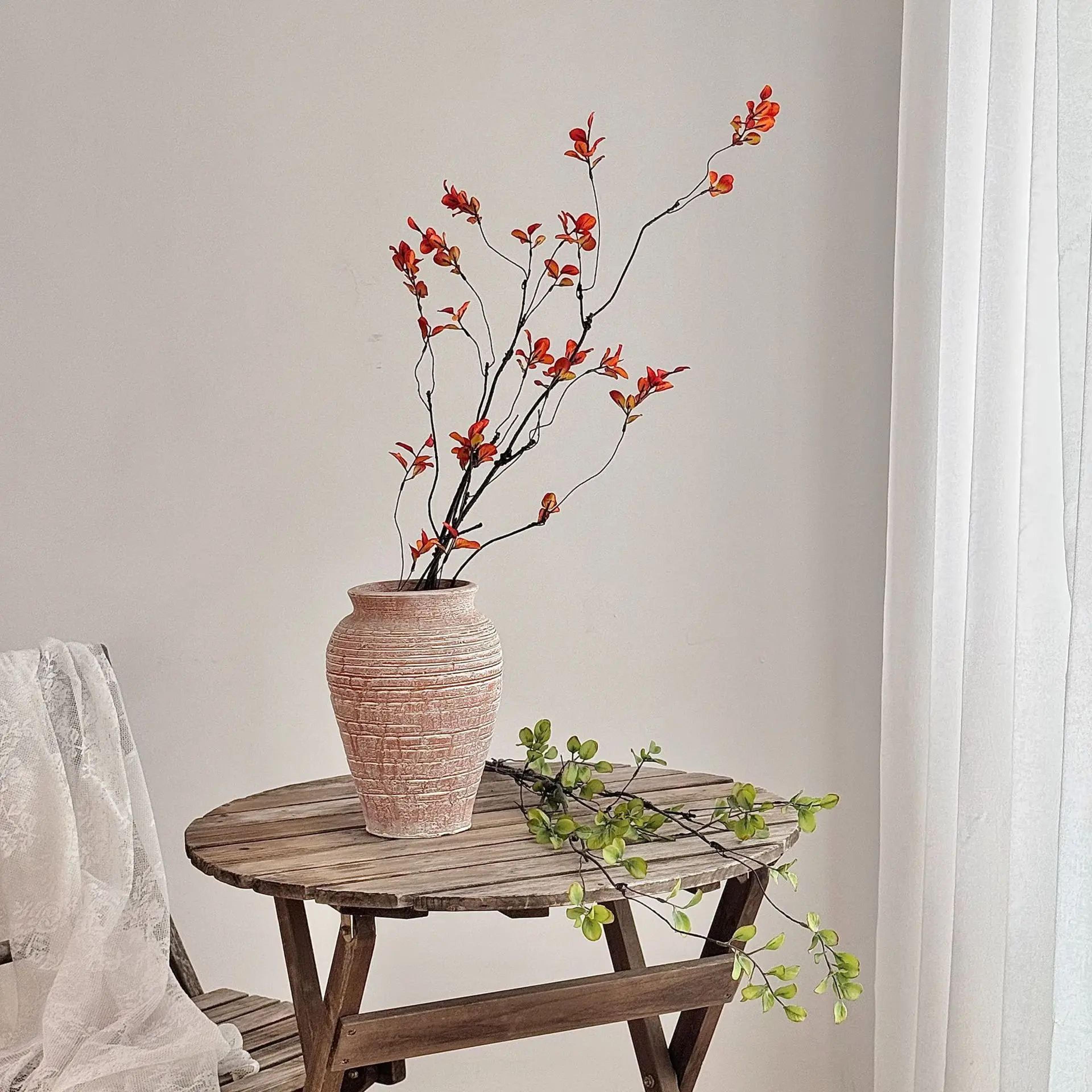 22" chinese style artificial autumn branches – elegant faux fall decor stems for vase arrangements