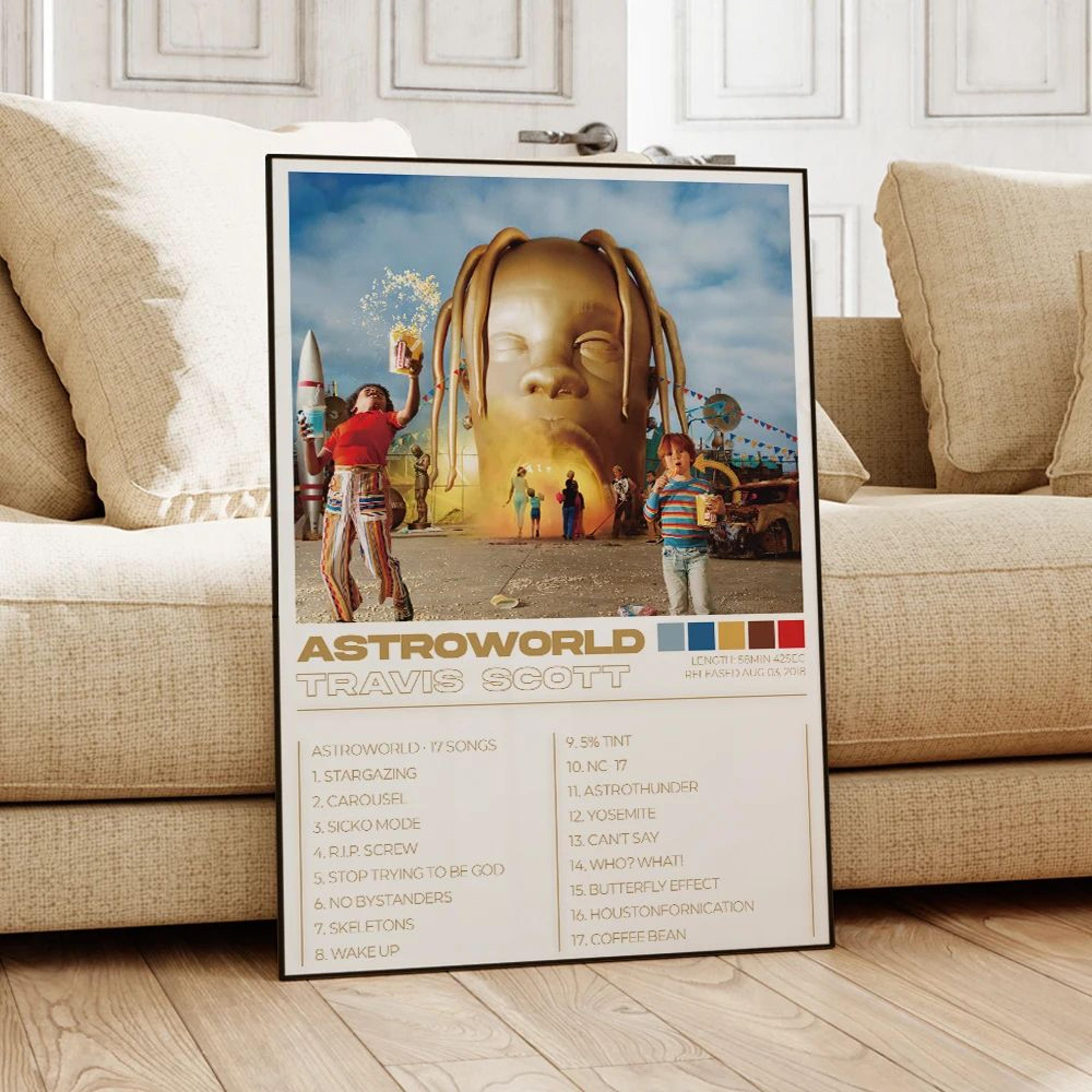 travis scott album cover poster set canvas wall art for modern rap music decor
