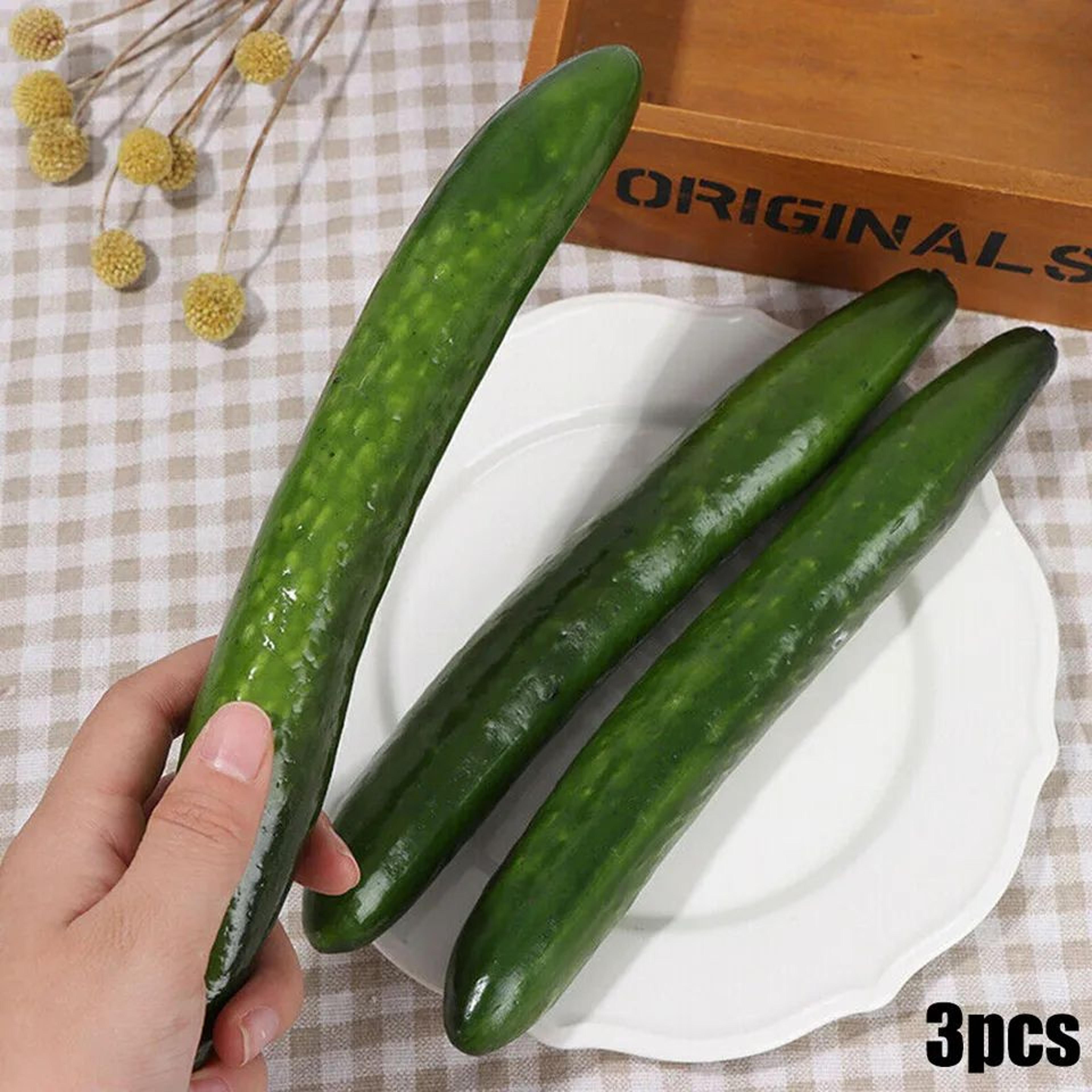 3-piece fake cucumber set for home styling, artificial cucumber decor and photo displays