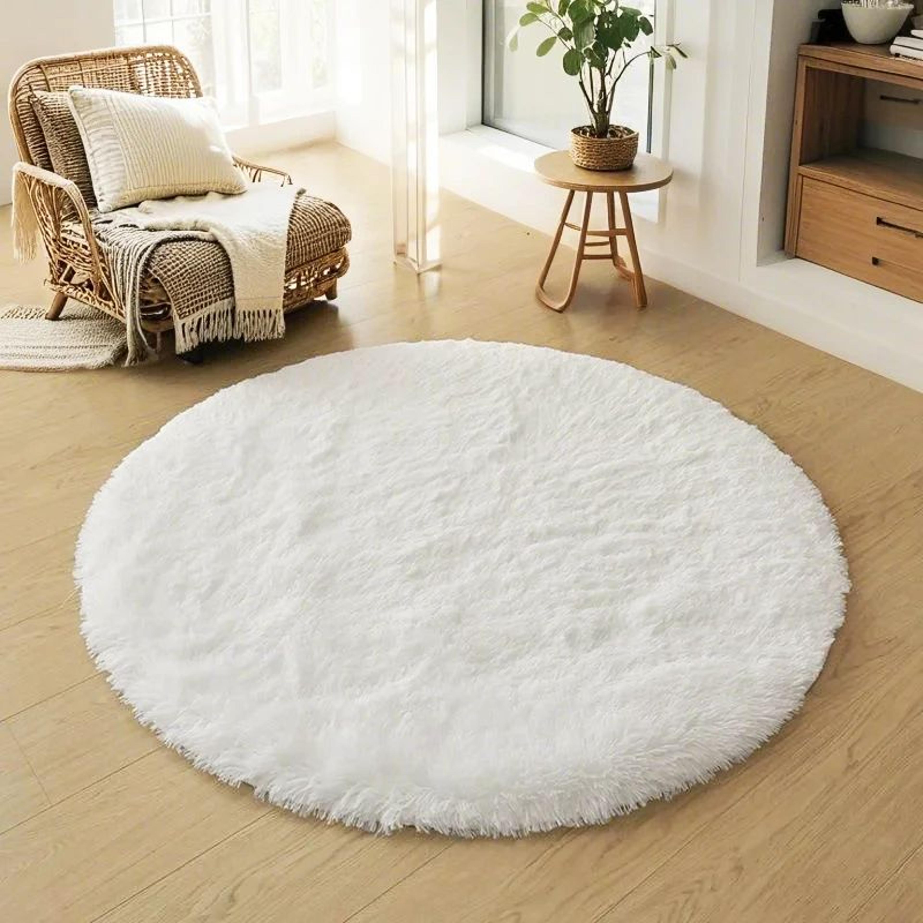 cloudsoft round plush rug for kids bedroom and nursery
