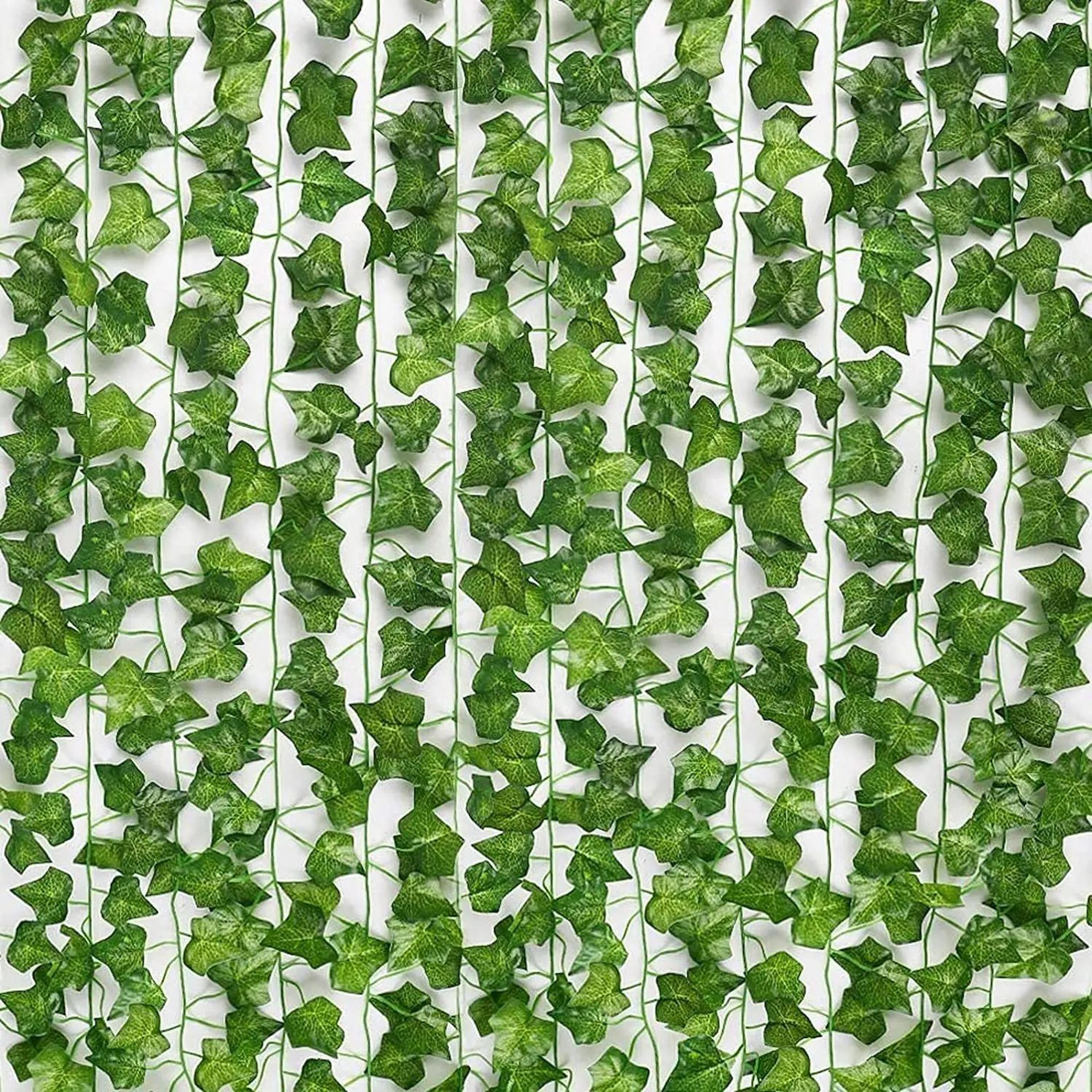 lushlife artificial ivy garland wall decor – realistic green leaf vine for home styling