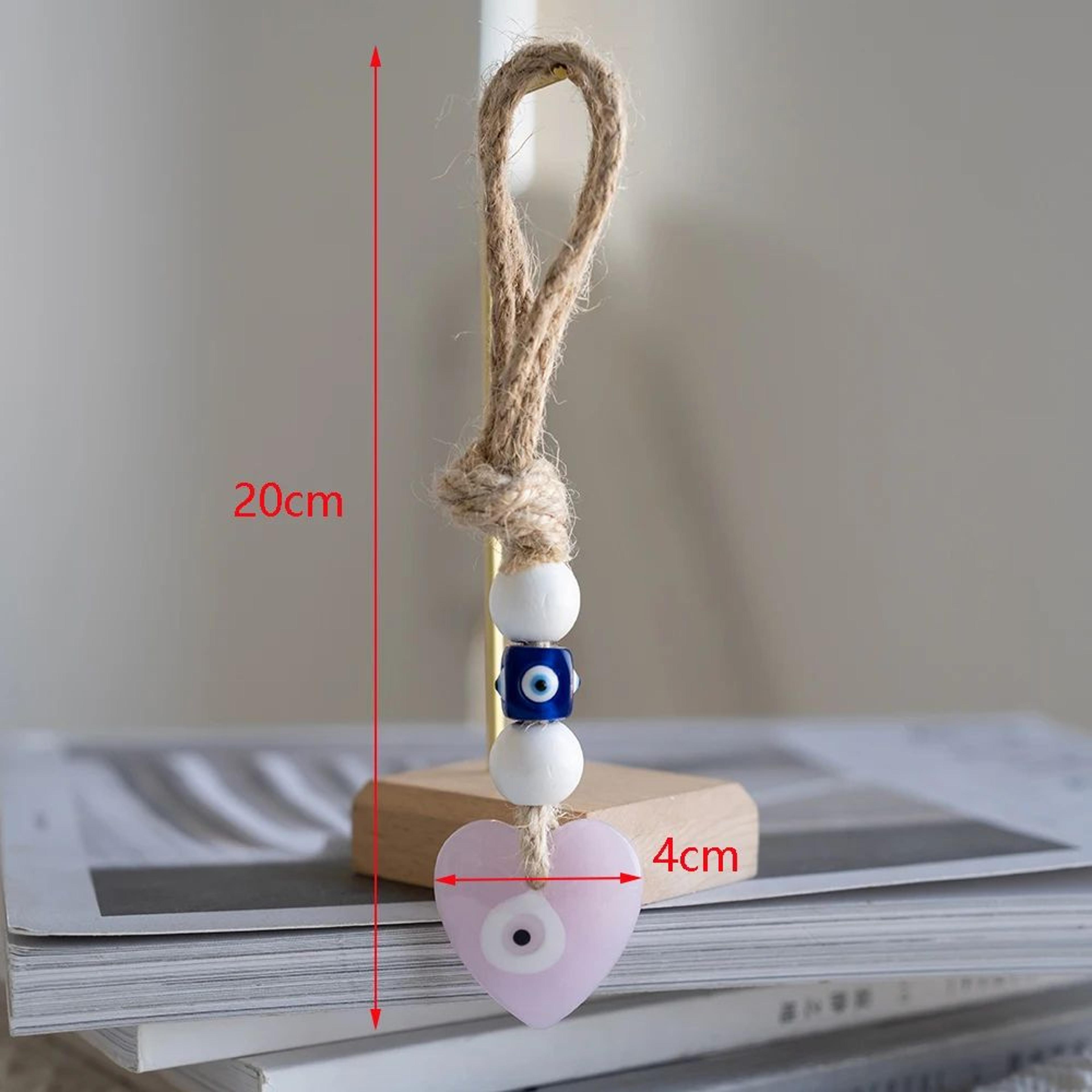lucky blue nazar evil eye wall hanging – handmade turkish evil eye decor with multicolor beads