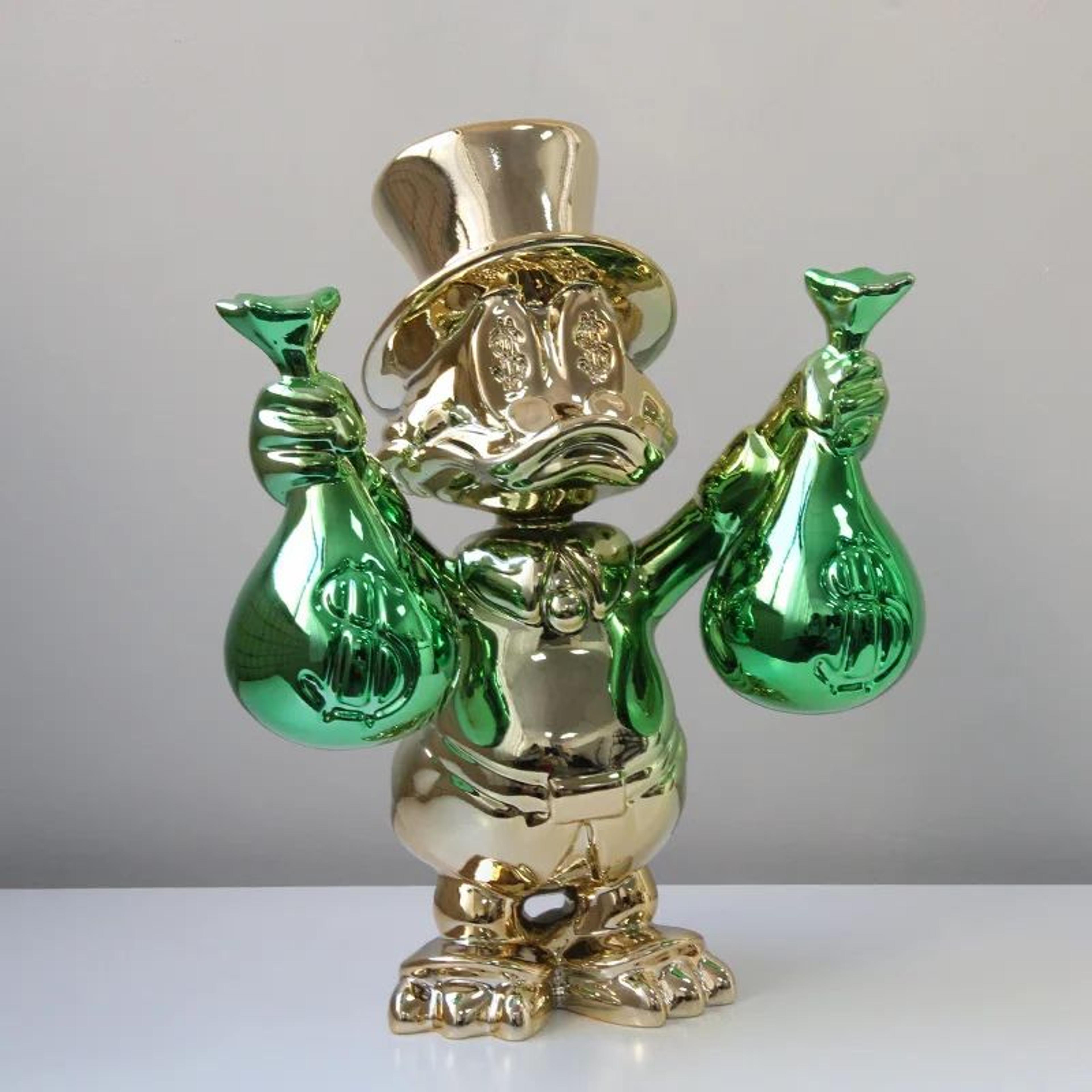 40cm donald duck money bag donald duck statue resin figure for kawaii room decor