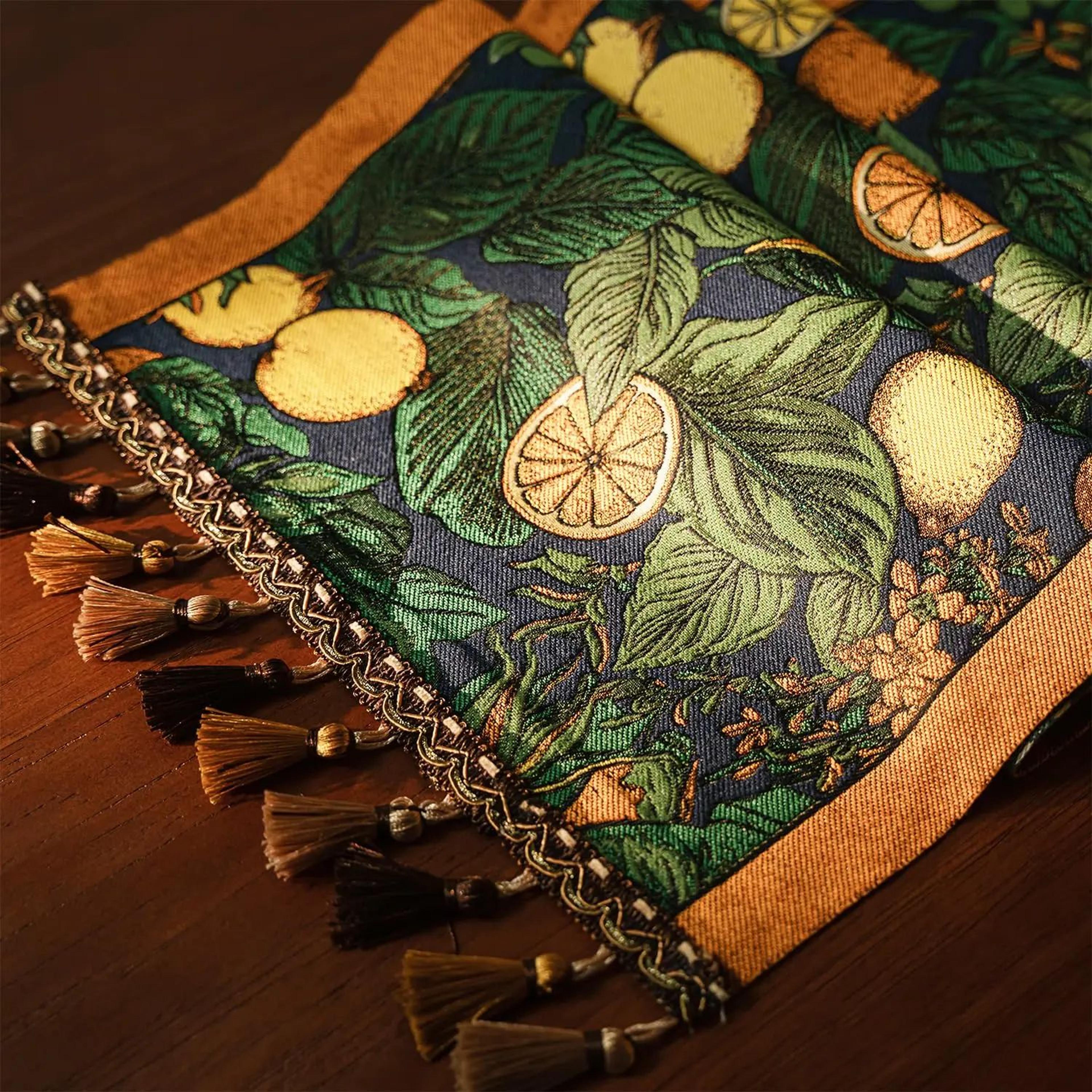 farmhouse lemon floral table runner – fresh decorative table accent for kitchen & dining