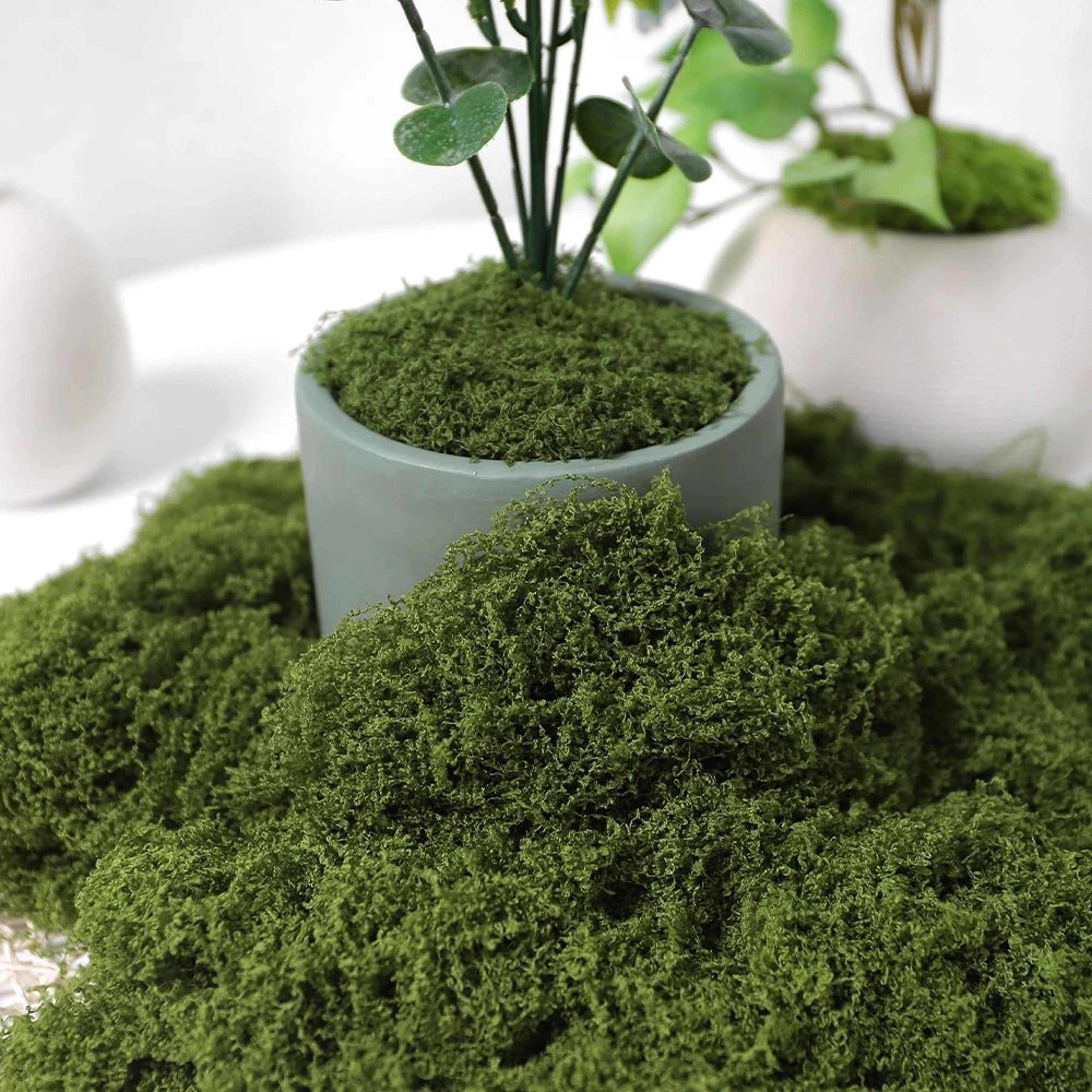 premium artificial moss for crafts & decor – lush green fake moss for diy projects & landscaping