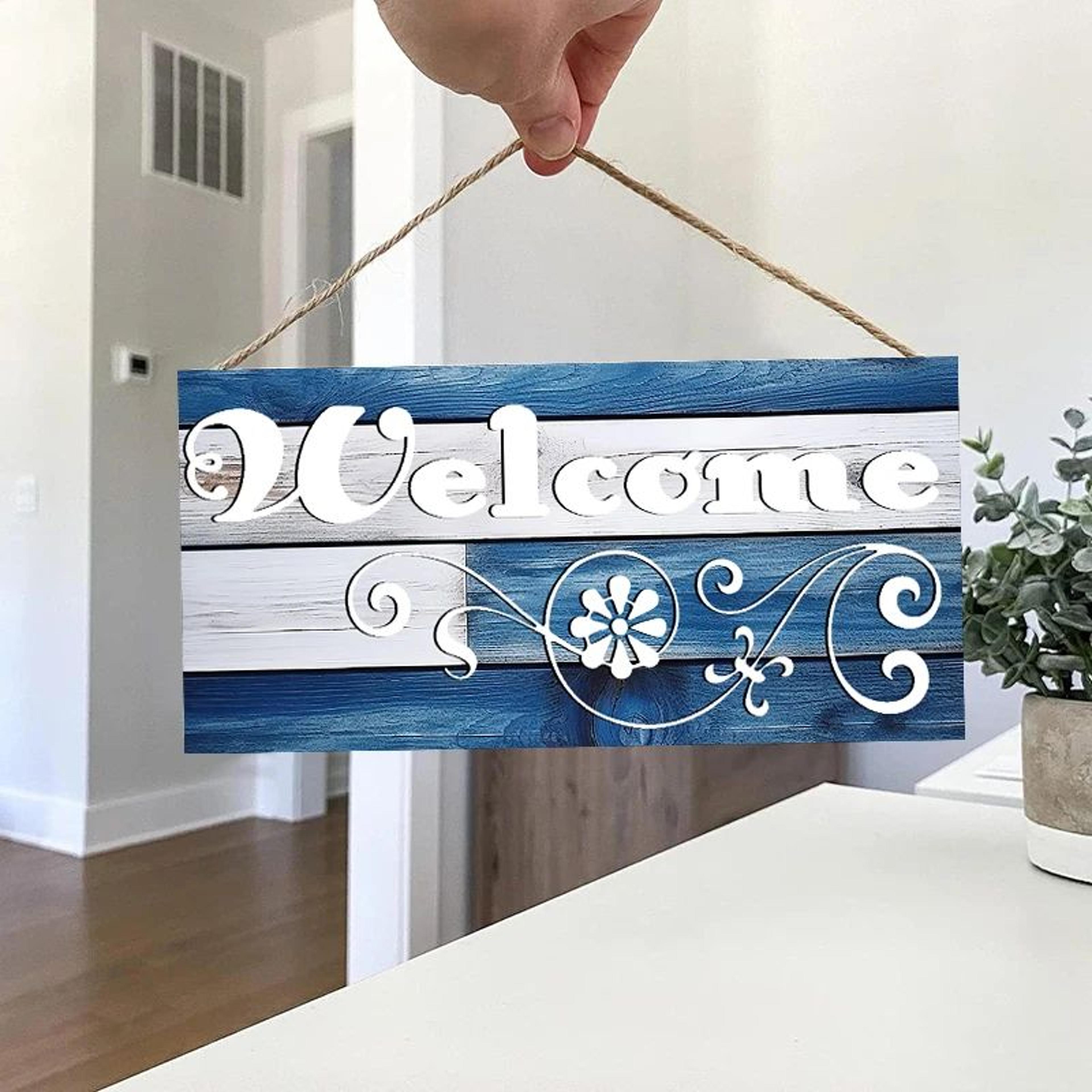 rustic welcome sign wooden wall decor for cozy farmhouse entryways