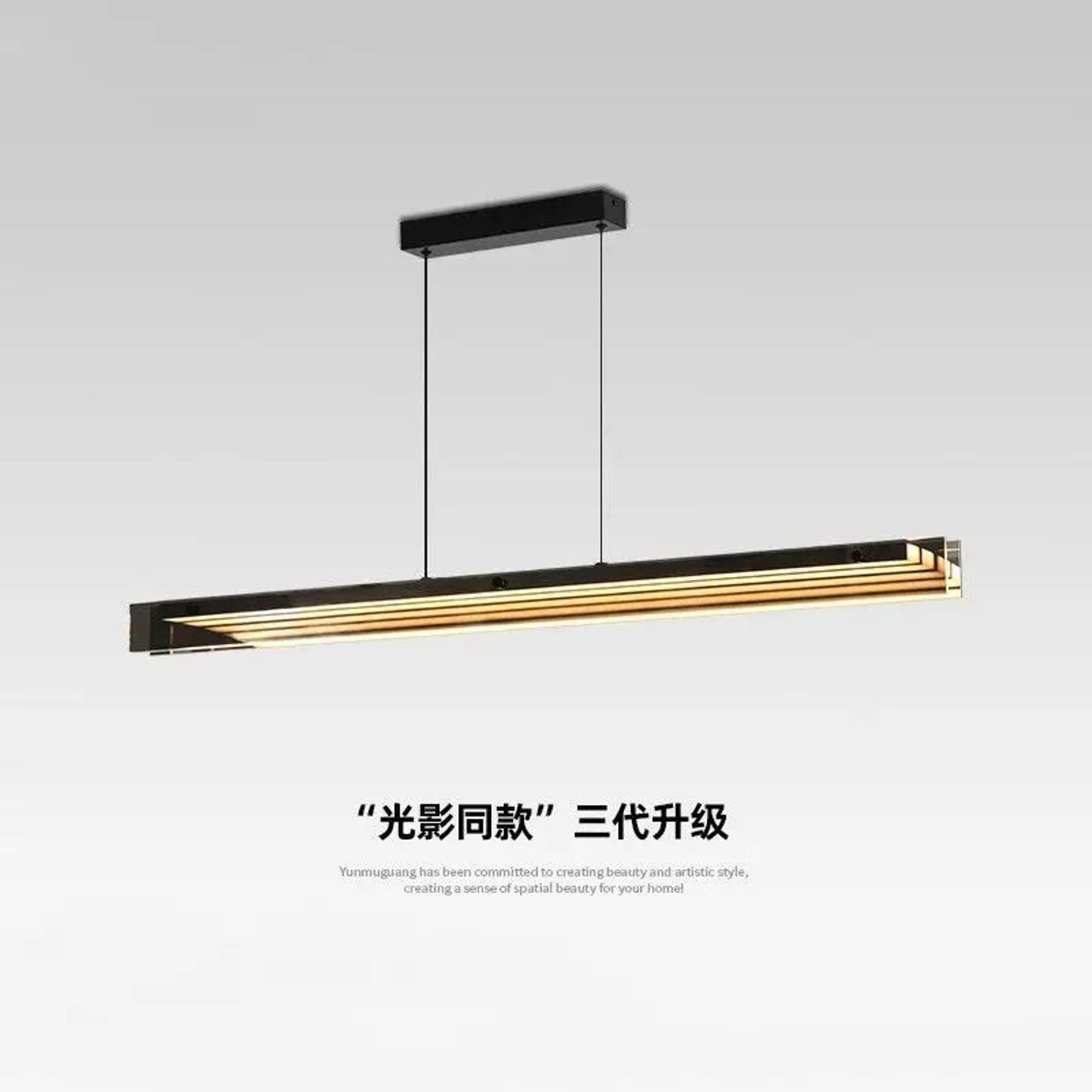 modern glass pendant light linear chandelier for kitchen island and dining table
