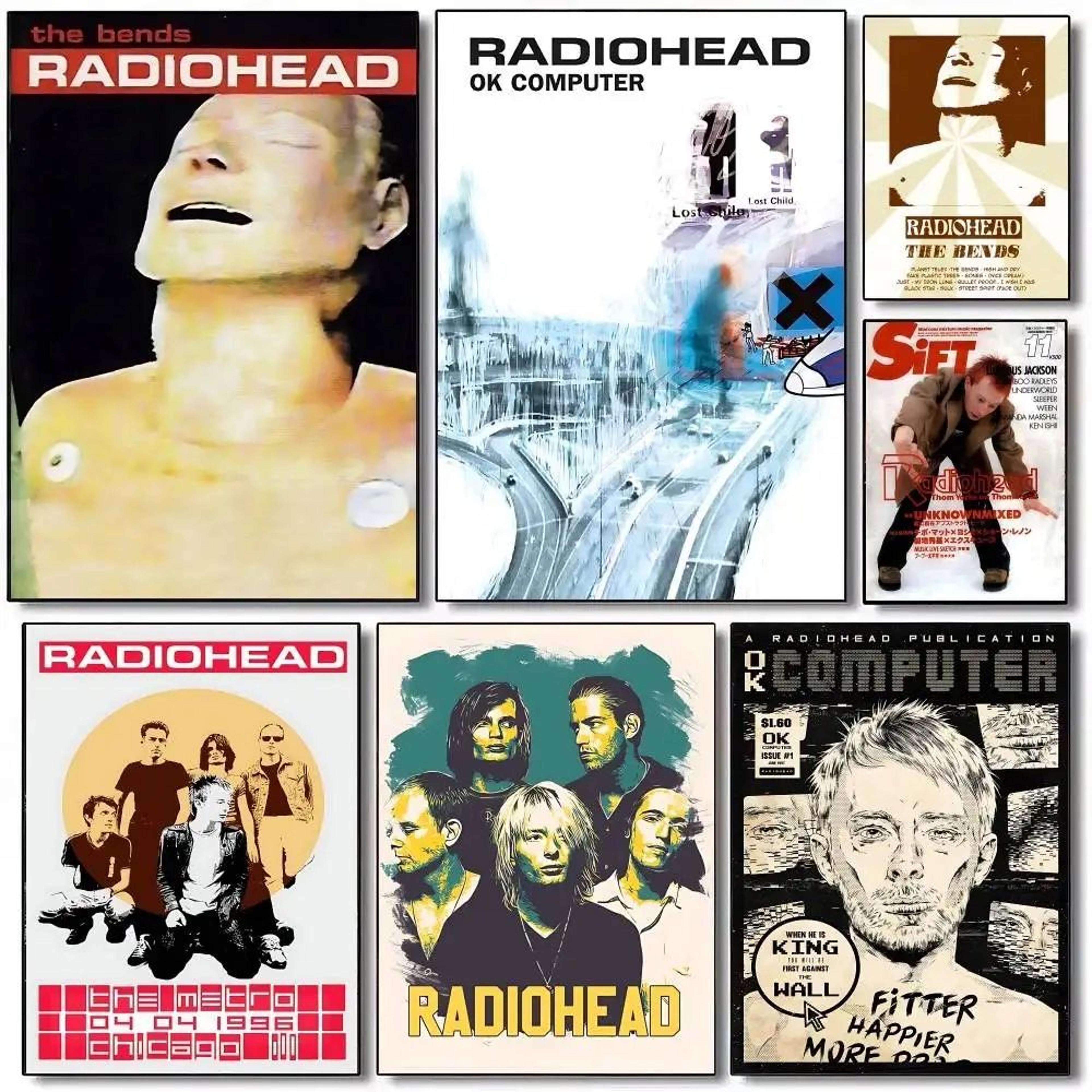 radiohead poster vintage band poster retro wall art for music room decor