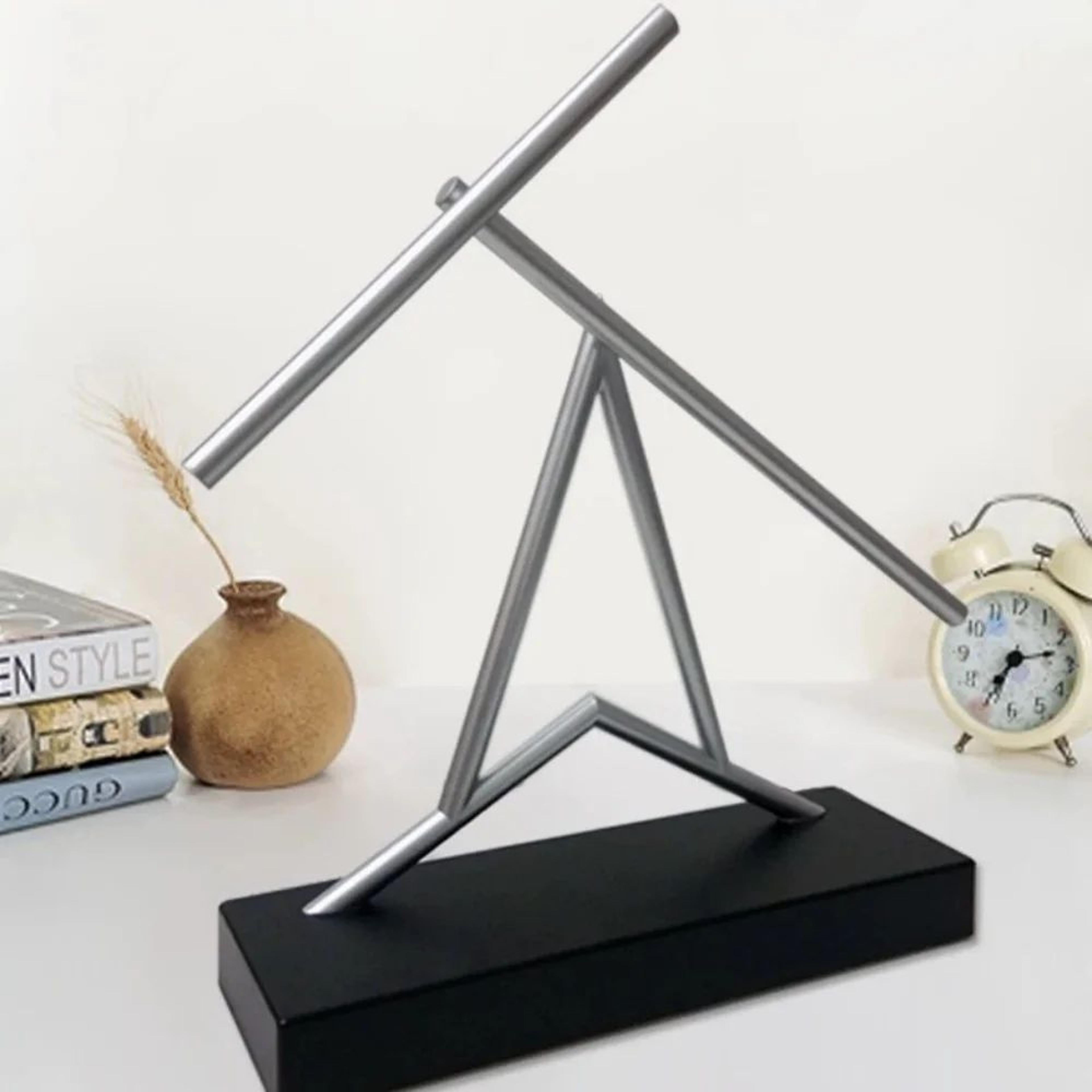 battery-powered newtons cradle desk toy kinetic desk sculpture for office decor