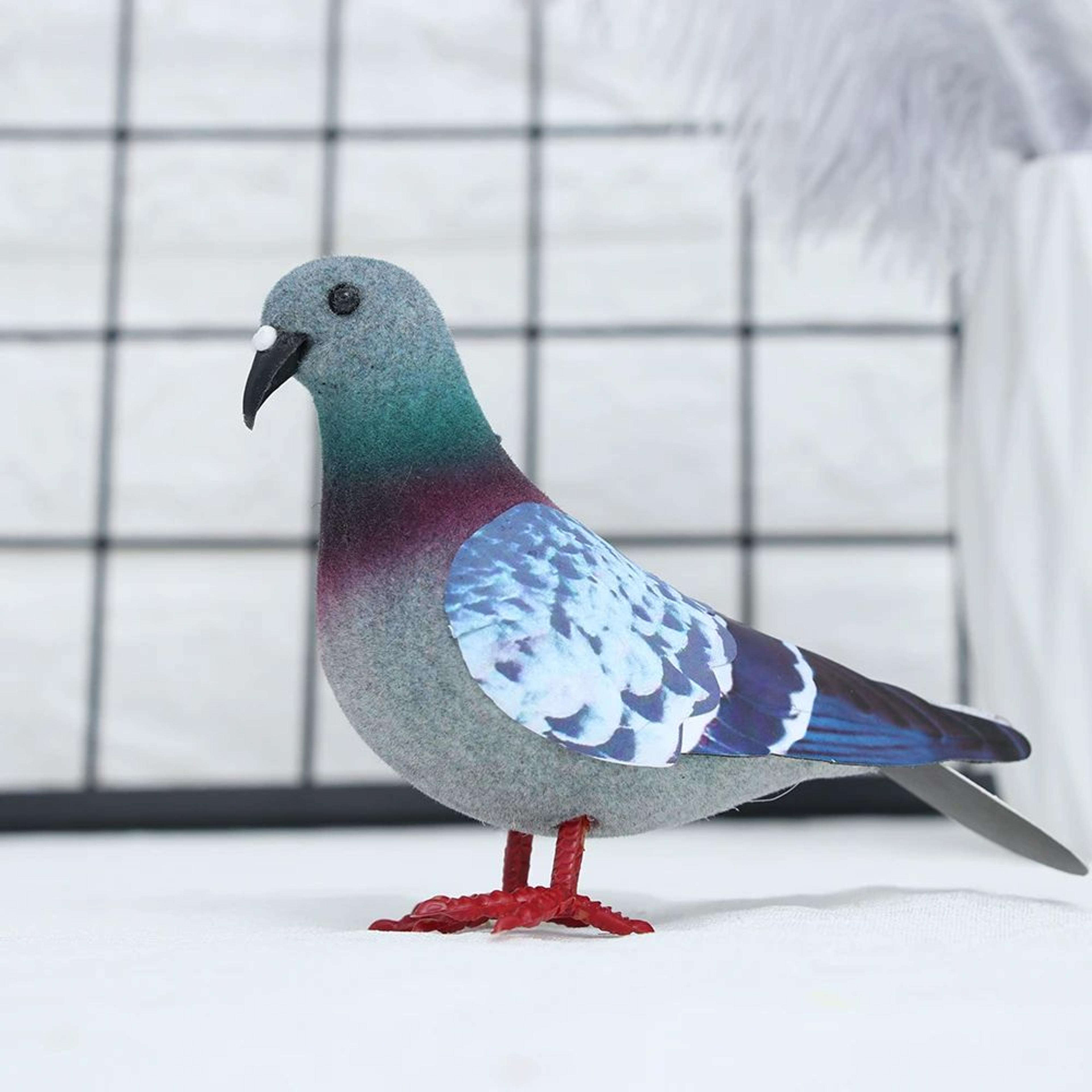realistic grey pigeon decor bird for weddings, photos and home styling