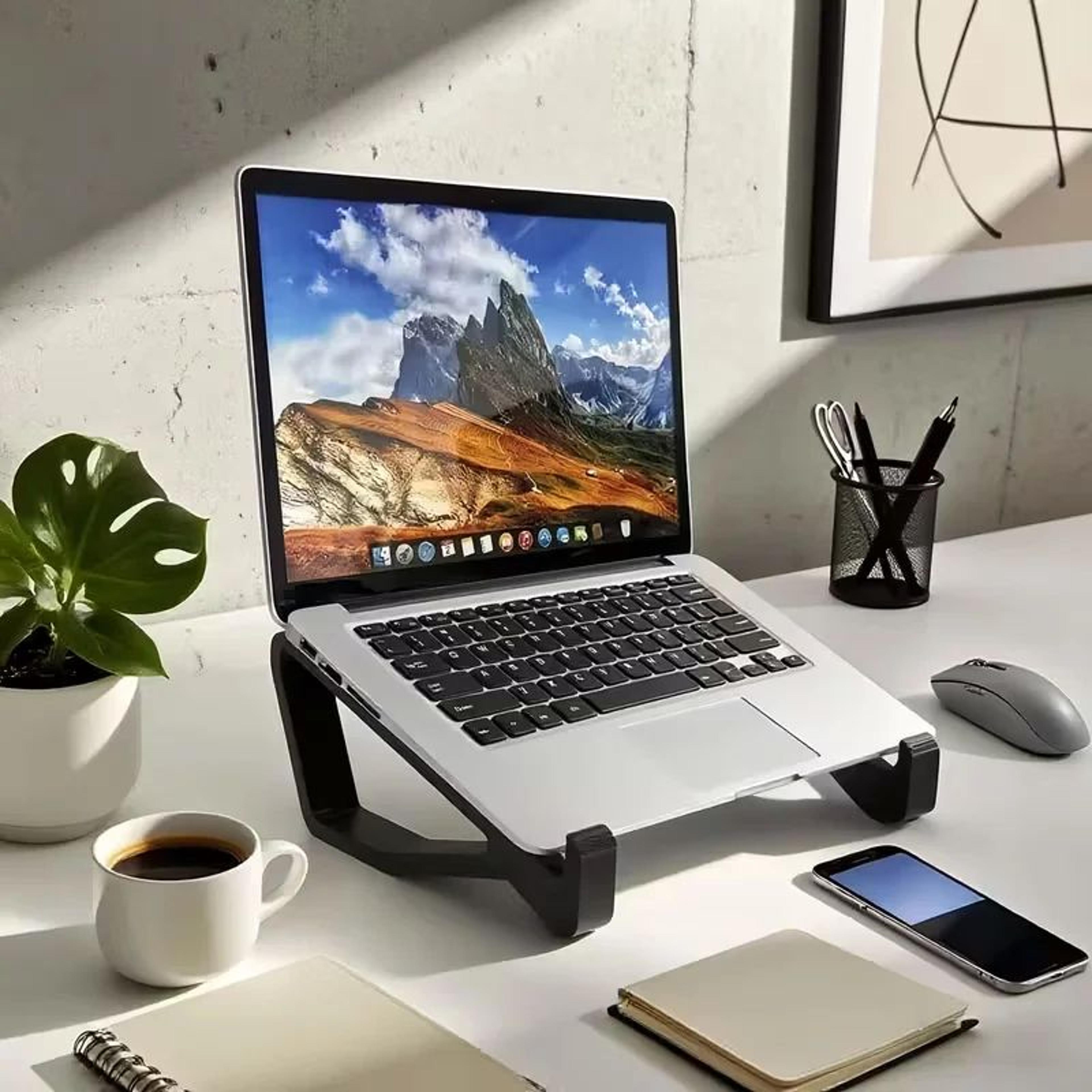 flexlift ergonomic adjustable laptop stand for desk & travel