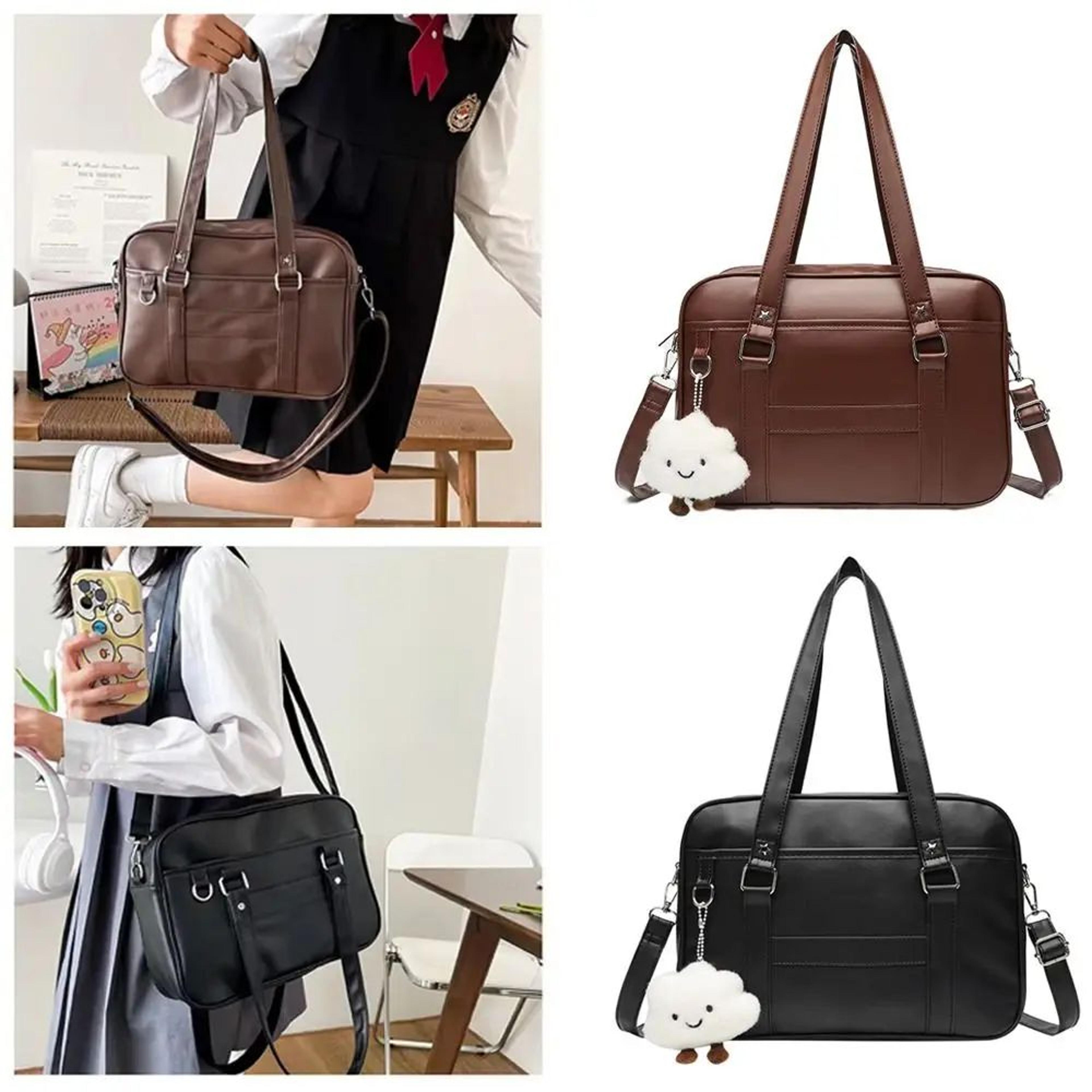 japanese jk pu leather crossbody school bag