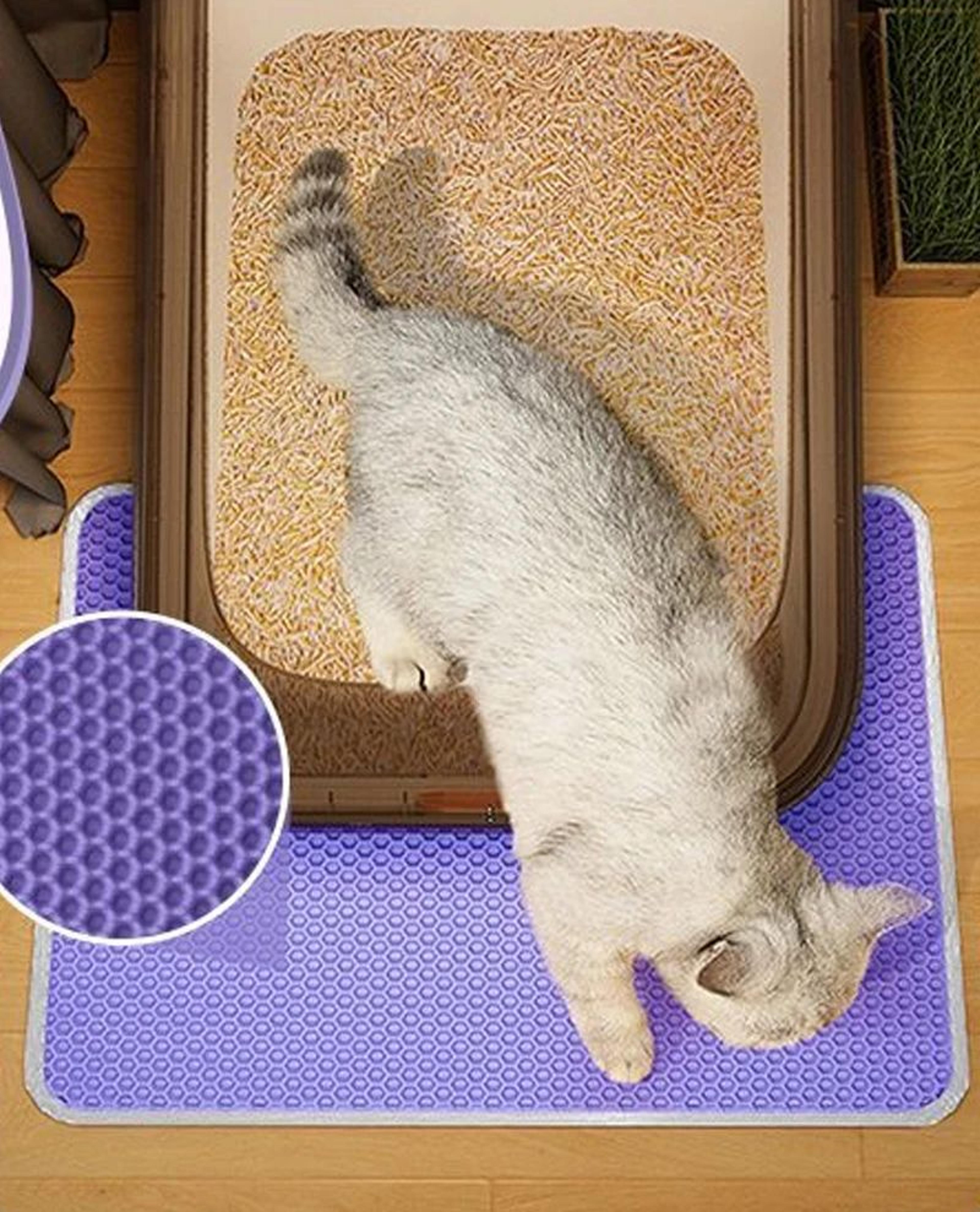 pawguard double-layer cat litter trapping mat waterproof litter box pad