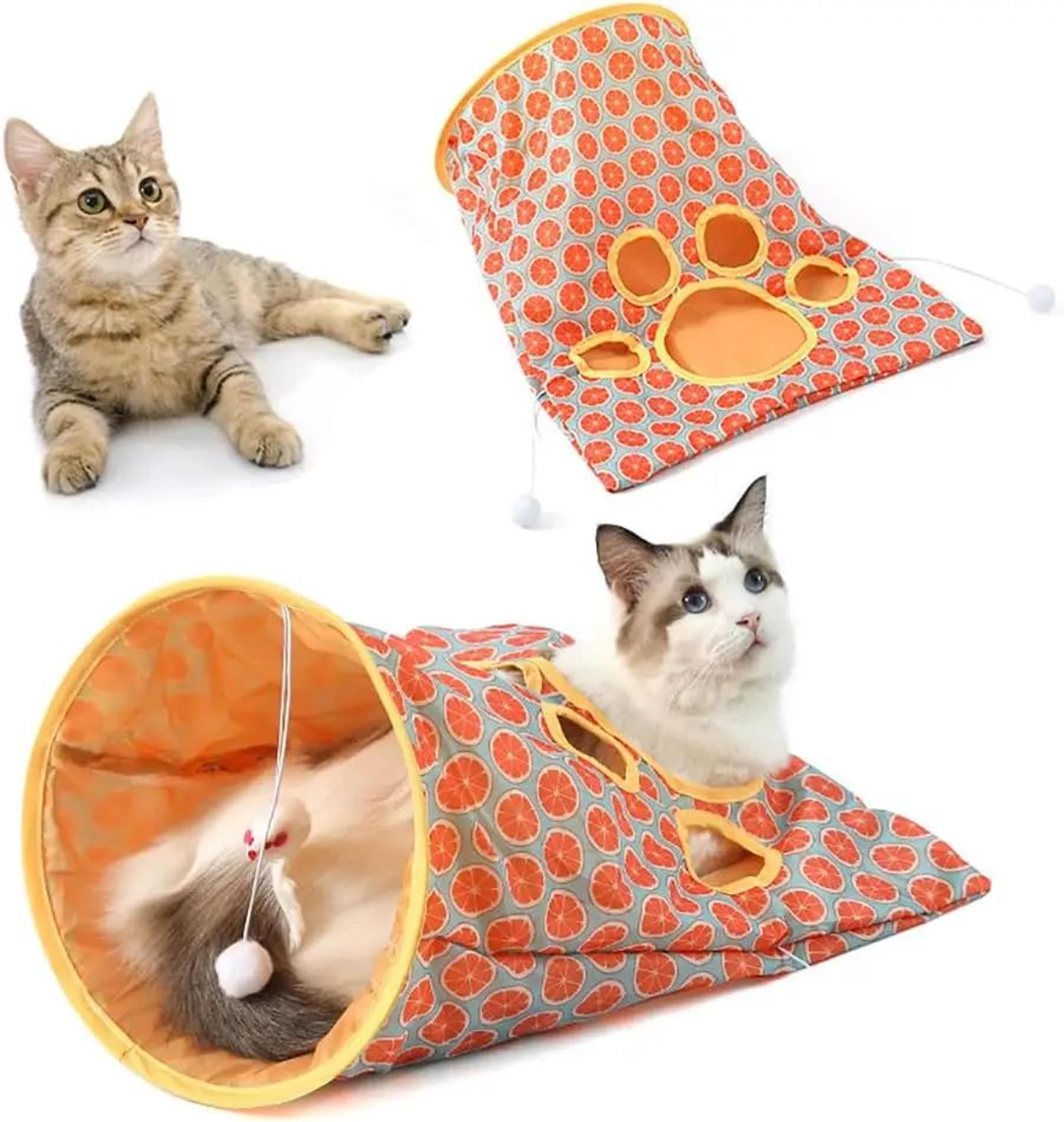 foldable crinkle cat tunnel toy for indoor cats