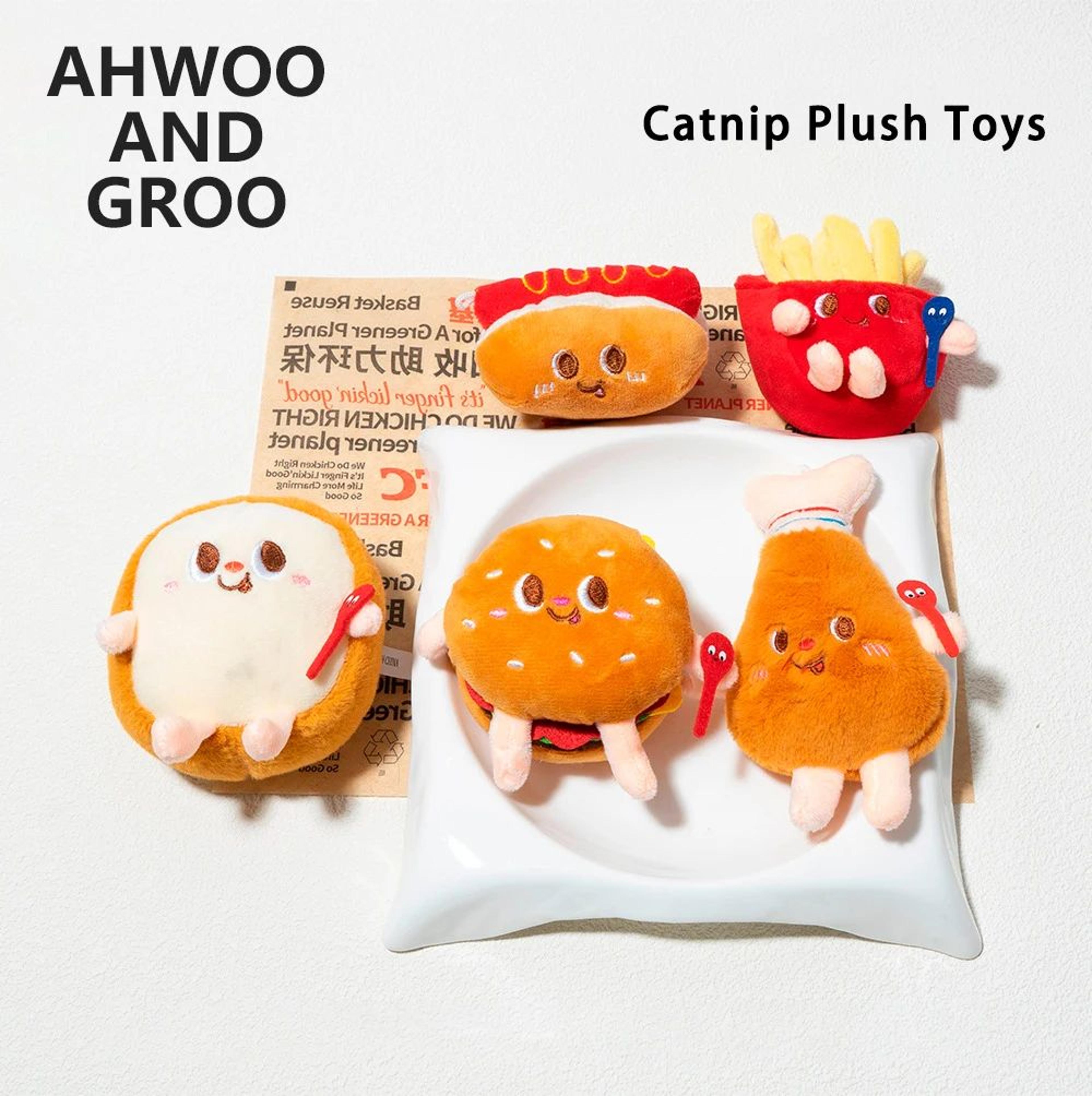 catnip plush food cat toy for chewing, kicking and interactive play