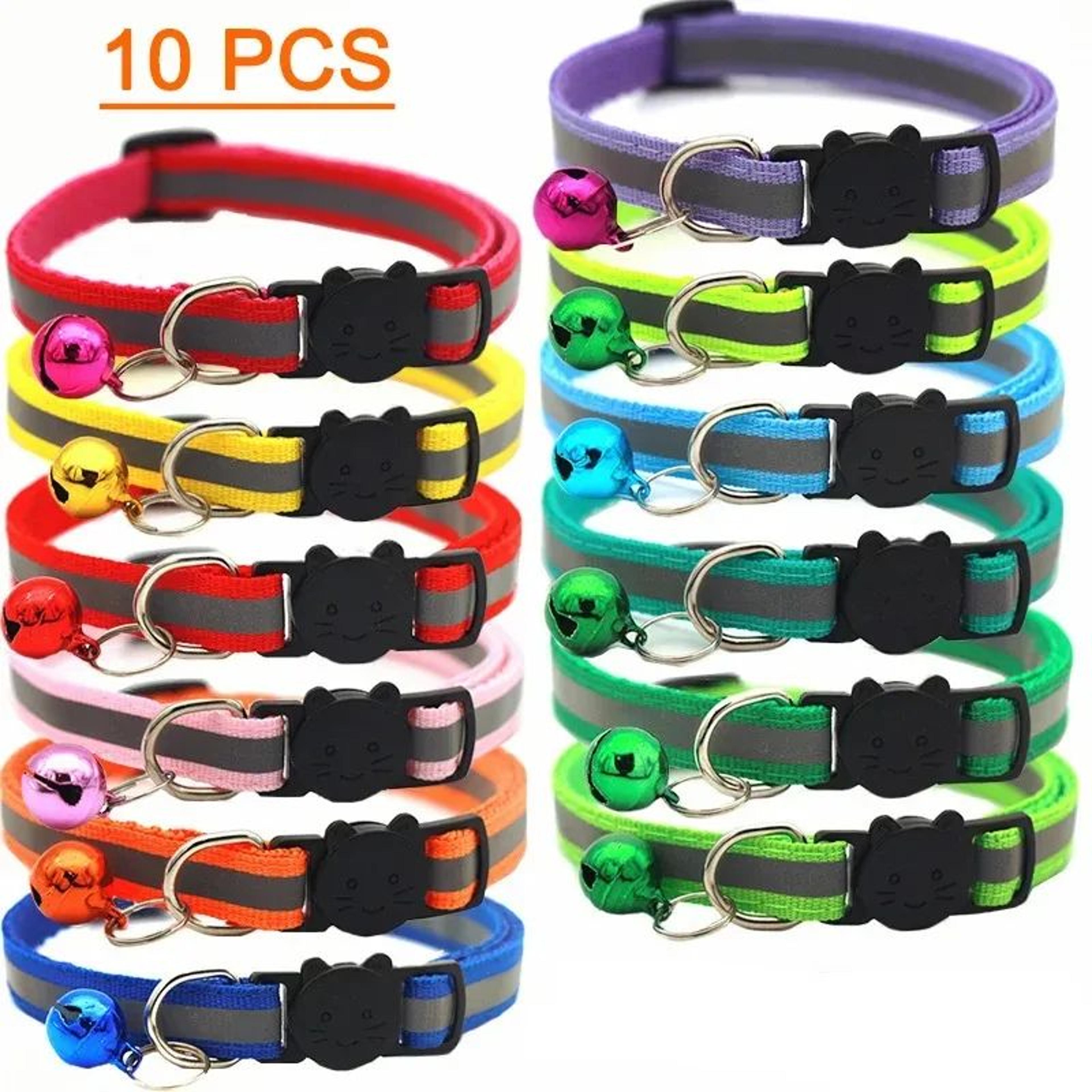 adjustable bell cat collar set – 10-piece kitten & puppy safety collar pack
